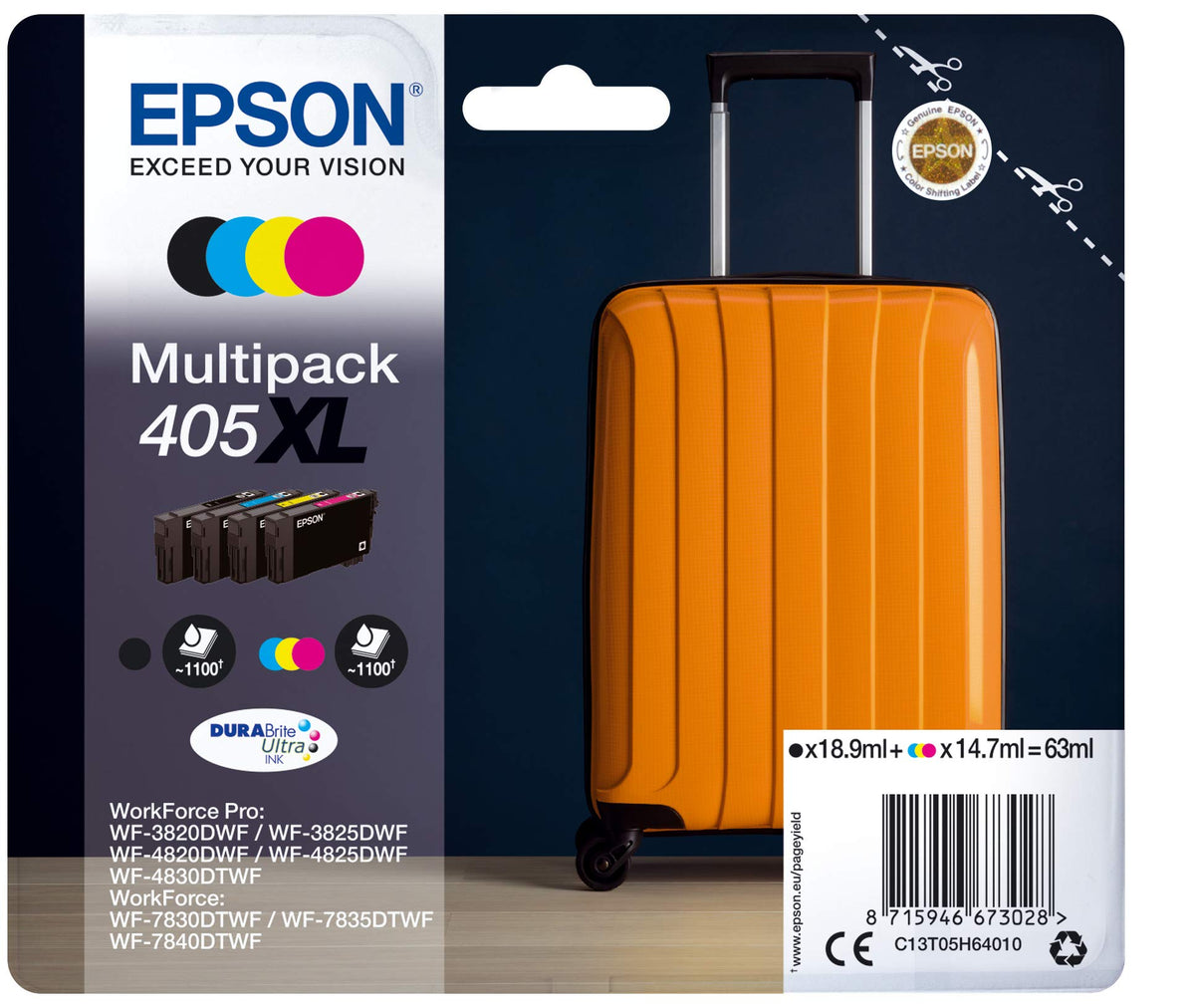 EPSON 2LB Multipack 4-colours 405XL DURABrite Ultra Ink w/s
