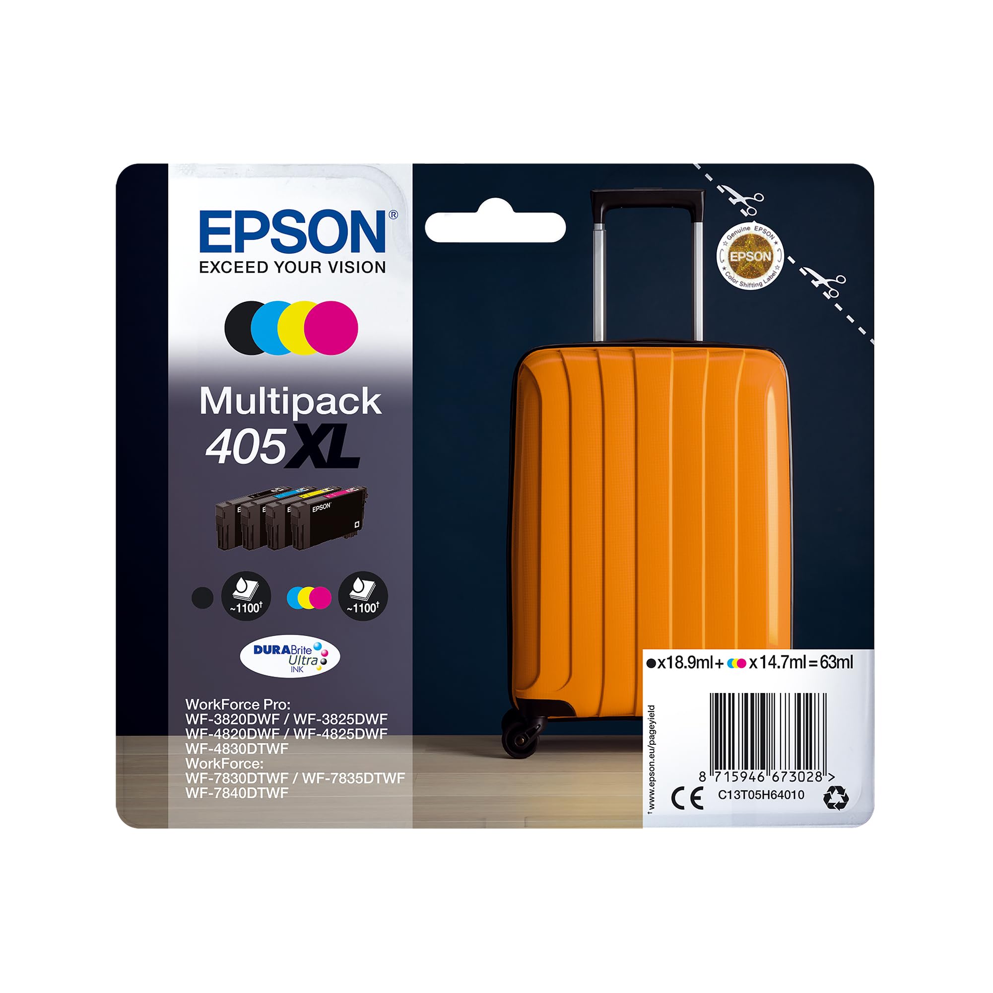 EPSON 4LB Singlepack Black 405 DURABrite Ultra Ink