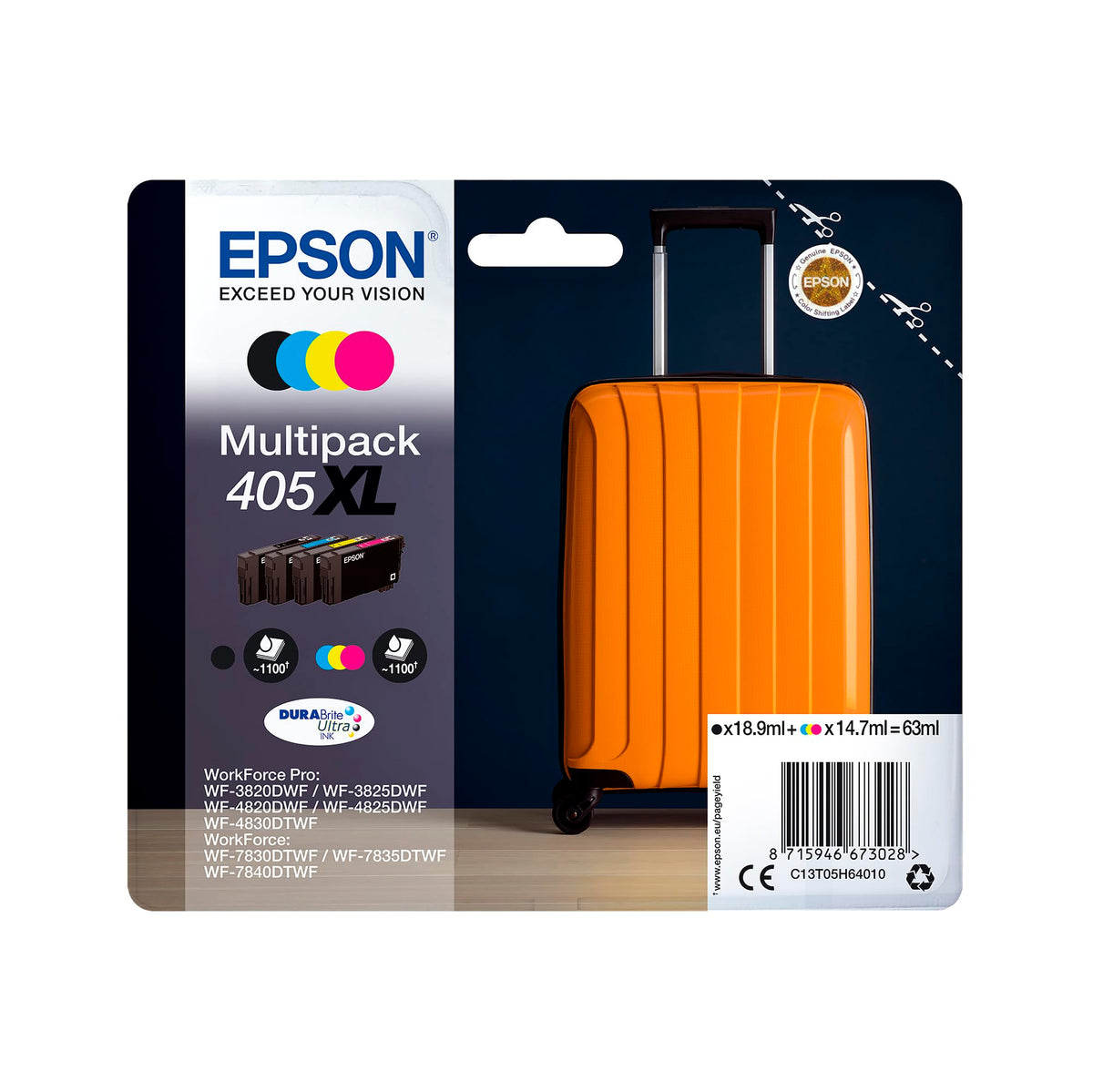 EPSON 4LB Singlepack Black 405XL DURABrite Ultra Ink