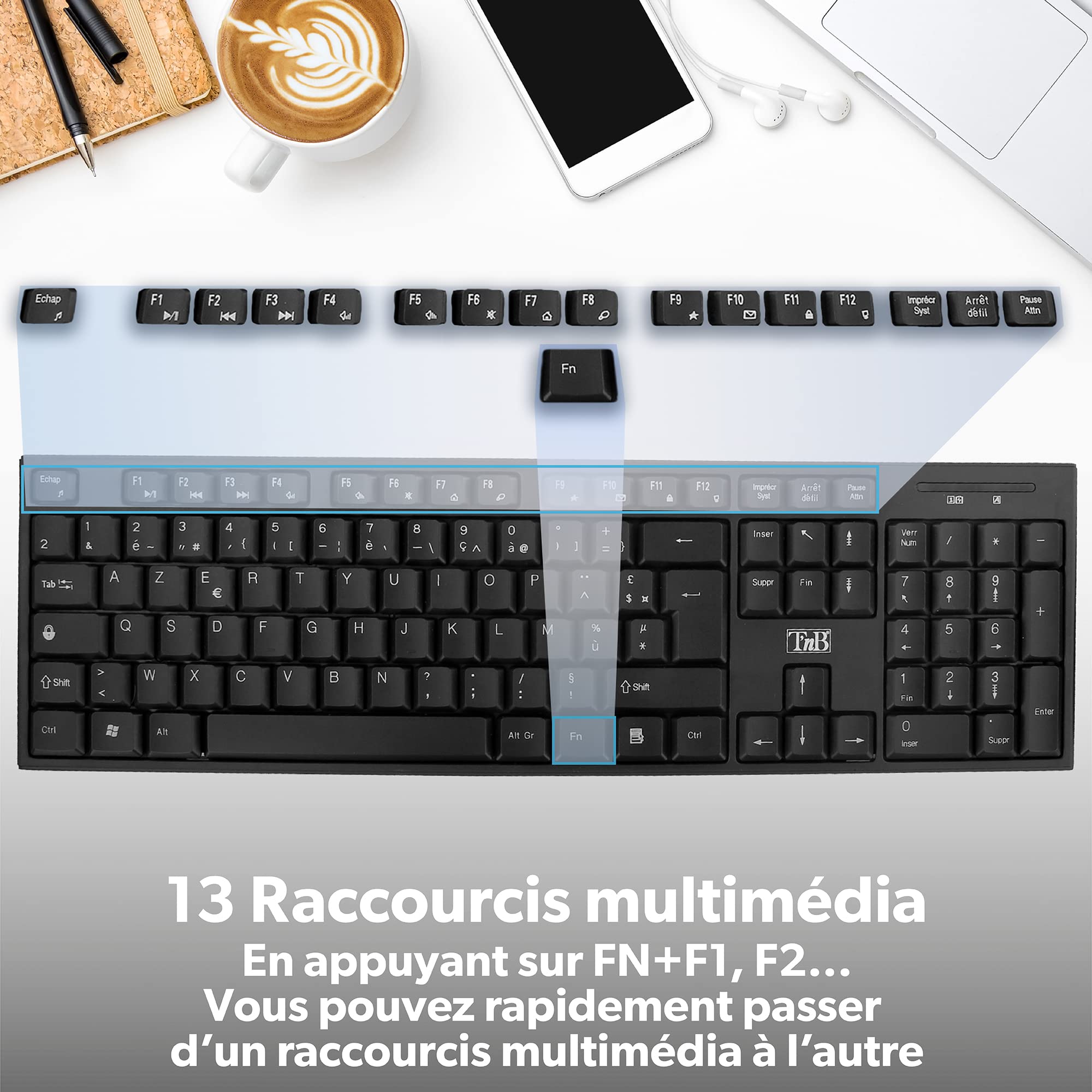 TNB CLASSY Wireless Keyboard/Mouse Combo High Quality Finish Compact Keyboard With Comfortable And Silent Keys