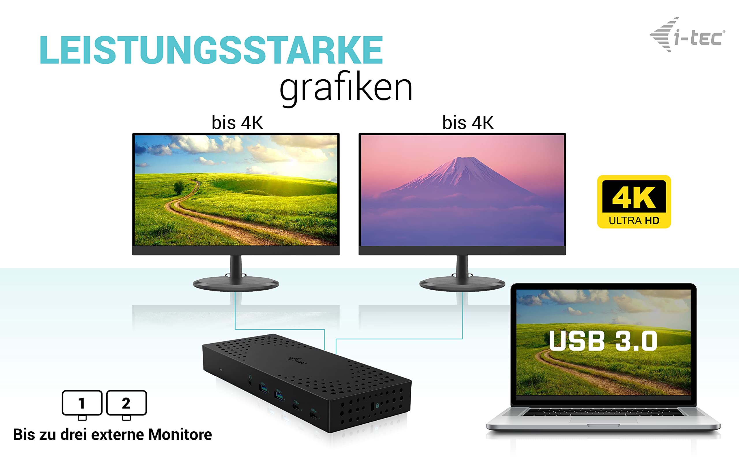 I-TEC USB 3.0 USB-C Thunderbolt 3x 4K Docking Station Gen 2 + Power Delivery 100W