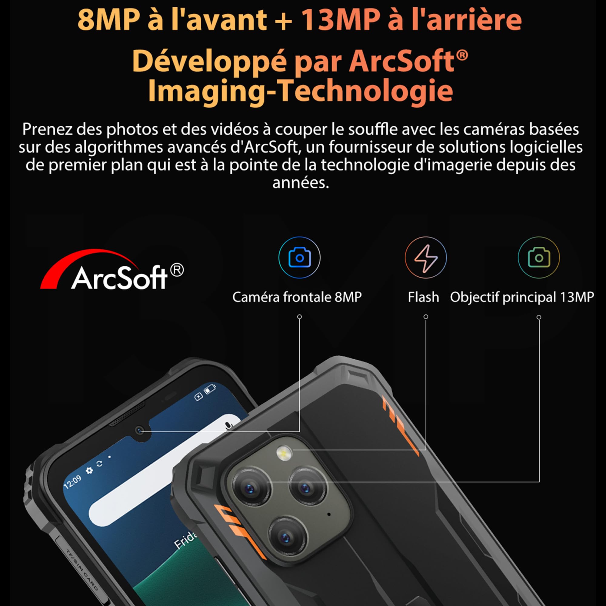 Blackview BV5300 Pro (Double Sim - Ecran de 6.1'' - 64 Go, 4 Go RAM) Noir