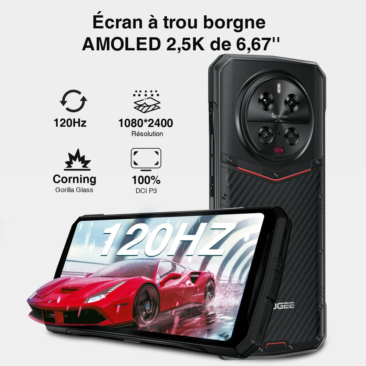 Doogee DK10 (Double Sim - 5G - NFC - 6.67'' - 512 Go, 12 Go RAM) Noir