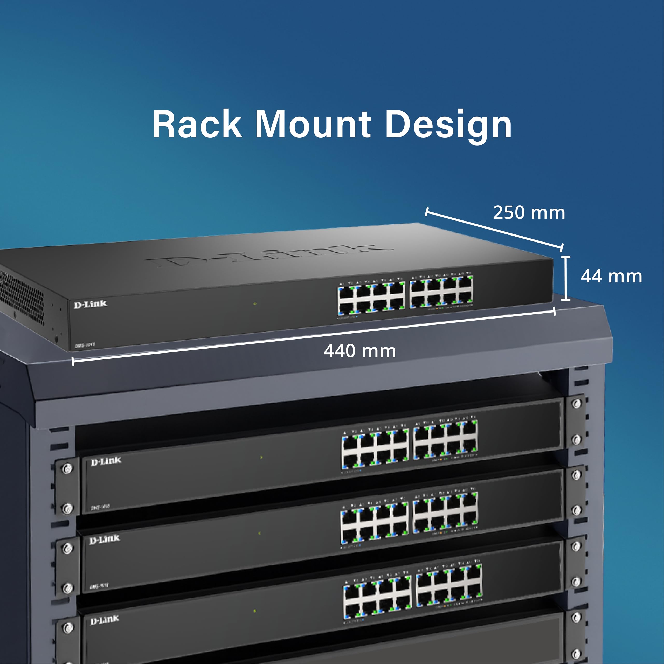 D-LINK 16 ports Multi-Gigabit 2.5 Gps - Métallique & rackable - IGMP snooping - auto MDI/MDI-X - QoS - IEEE 802.3az EEE