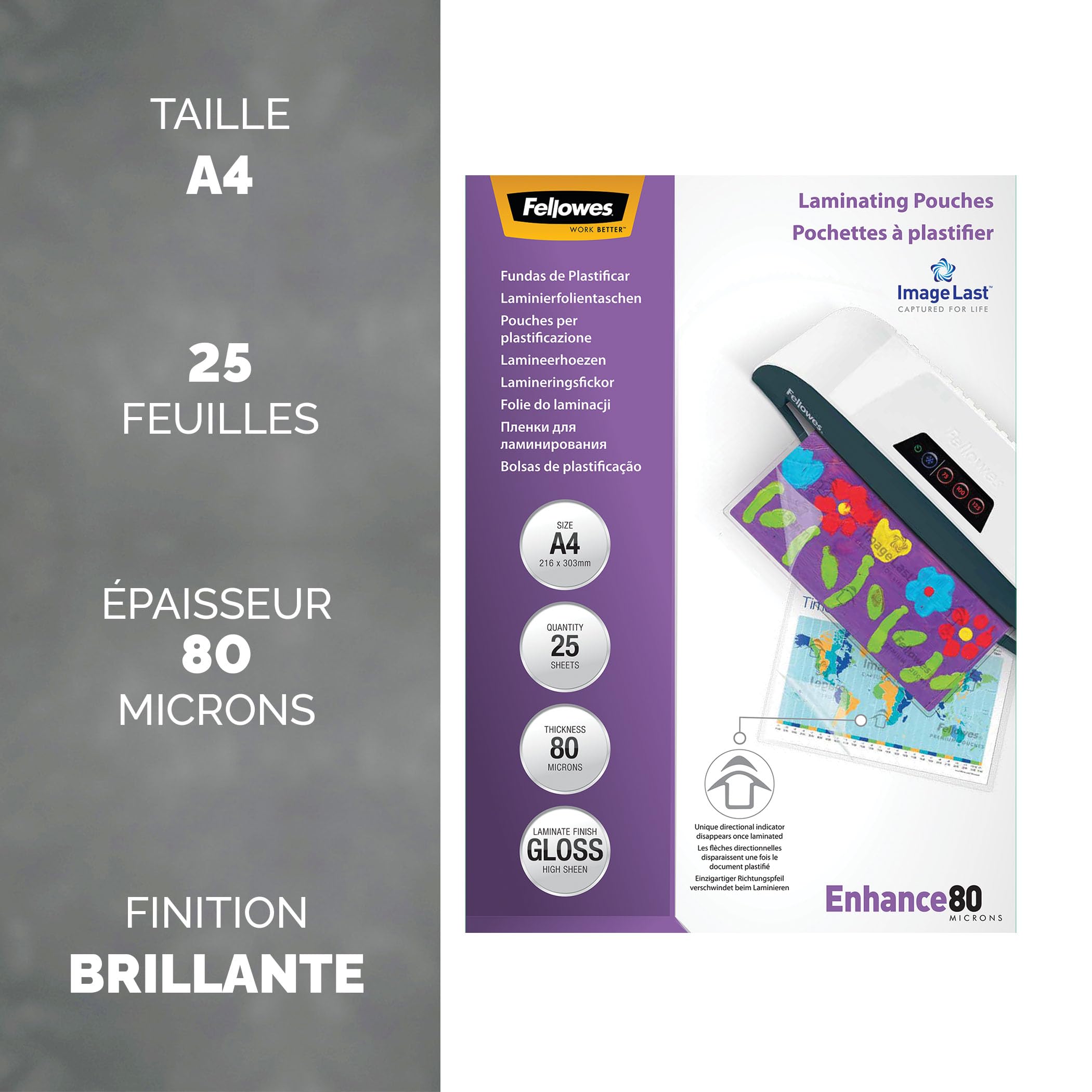 FELLOWES IL POCHETTES A4 80 MICRONS X 25