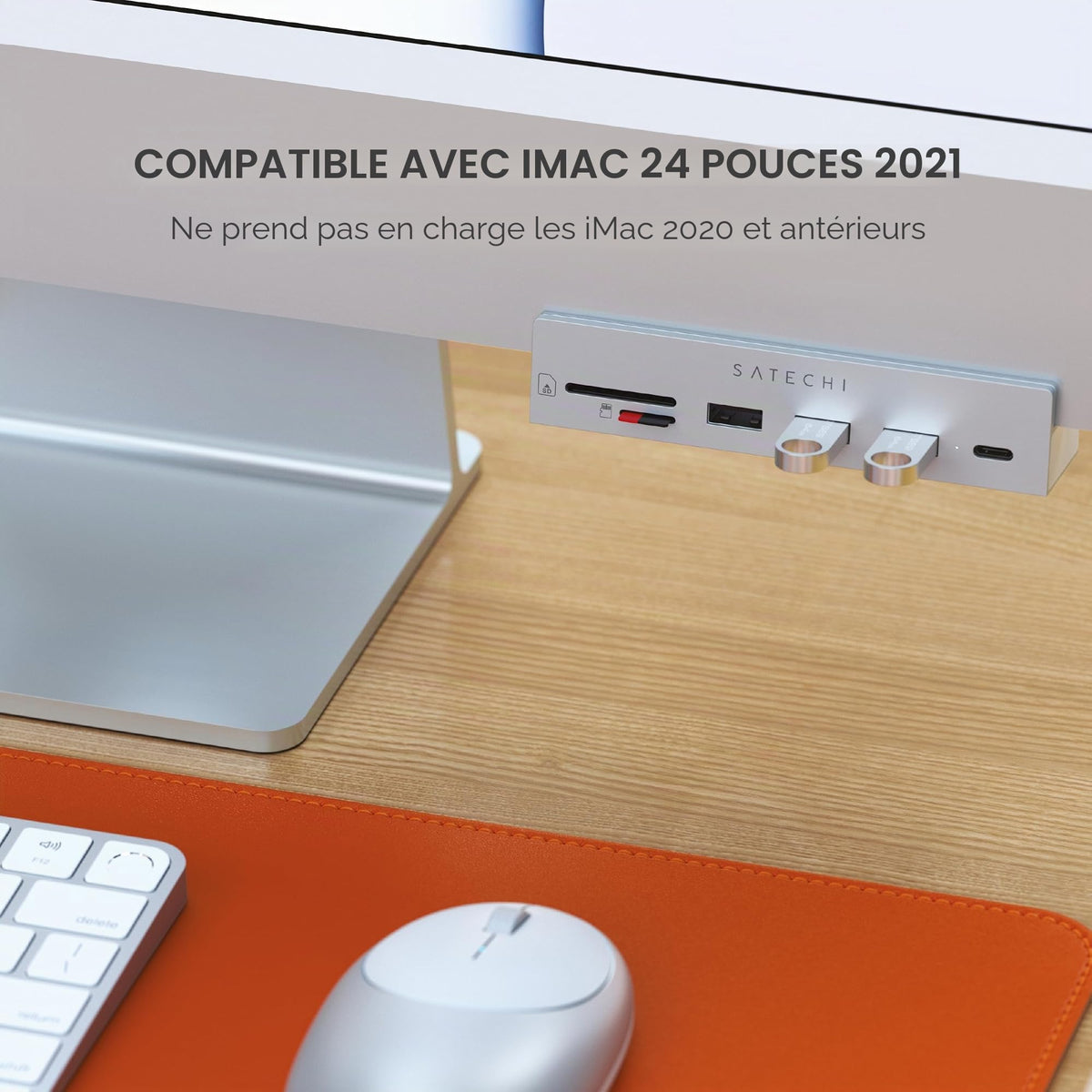 SATECHI USB-C Clamp Hub iMac 24 Silver
