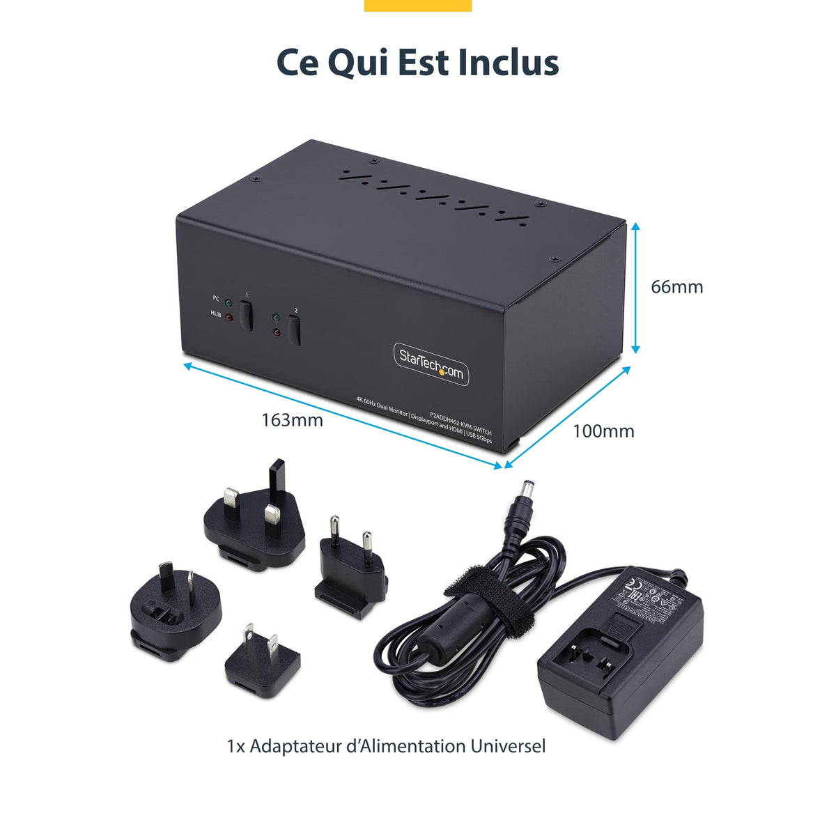 2-Port Dual-Monitor DP+HDMI KVM Switch