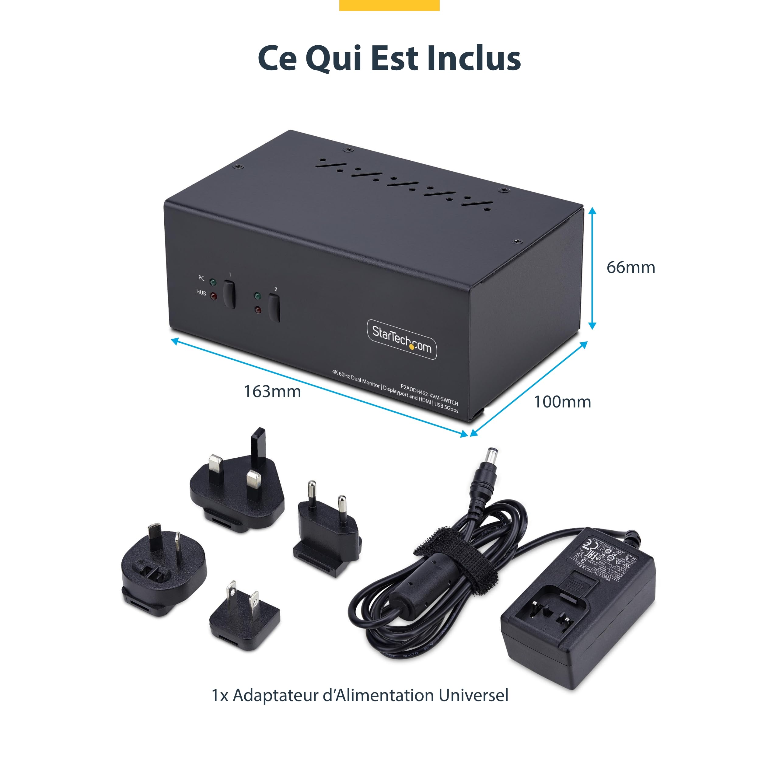 2-Port Dual-Monitor DP+HDMI KVM Switch