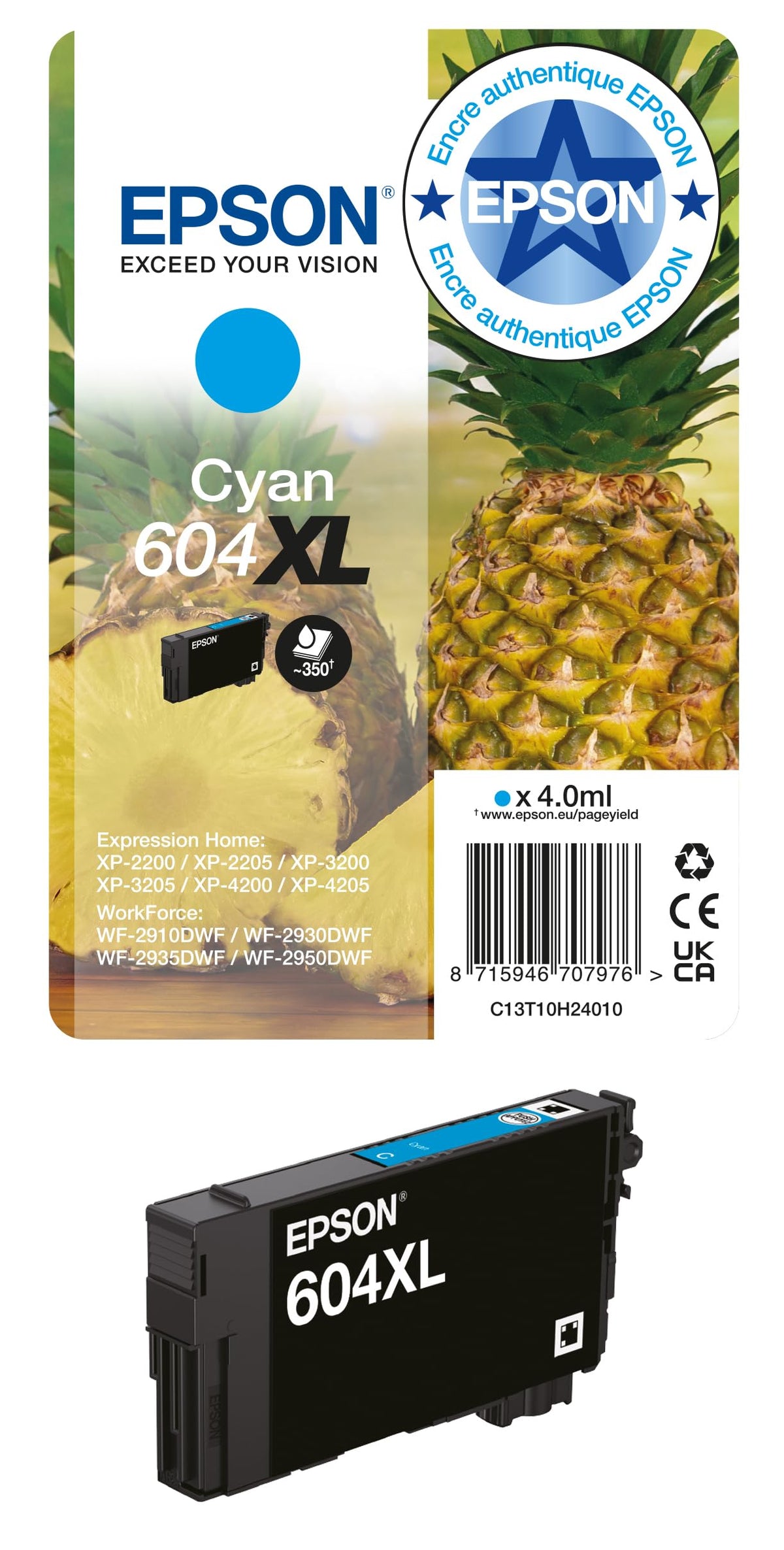 EPSON 4LB Singlepack Cyan 604XL Ink