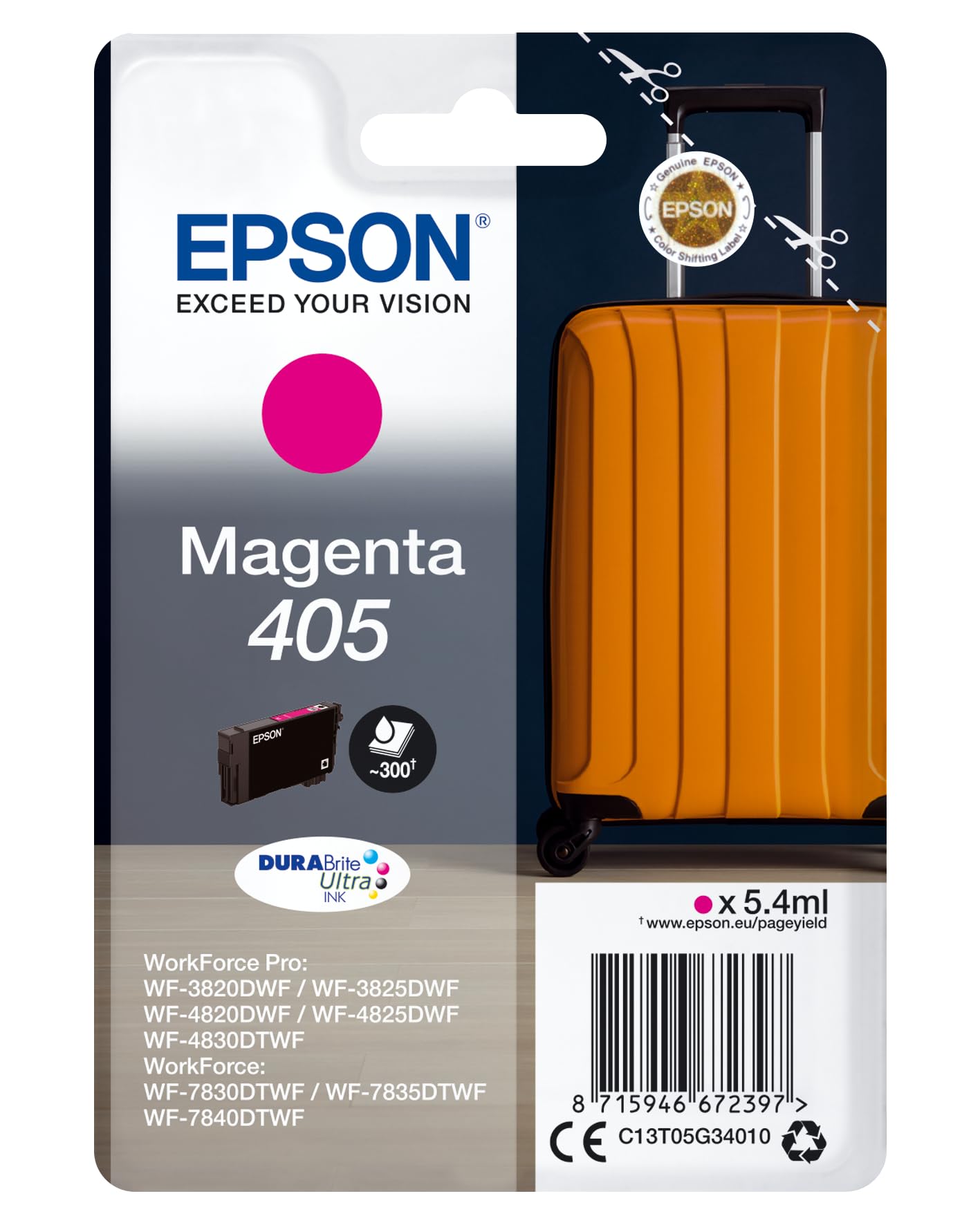 EPSON 2LB Singlepack Magenta 405 DURABrite Ultra Ink