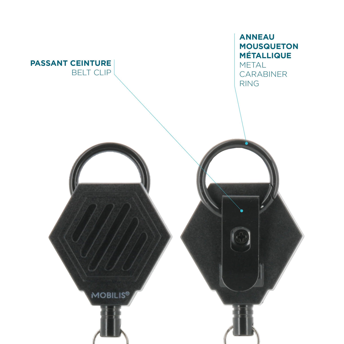 MOBILIS Dérouleur rétractable automatique pour smartphone/HHD 001392 80 cm