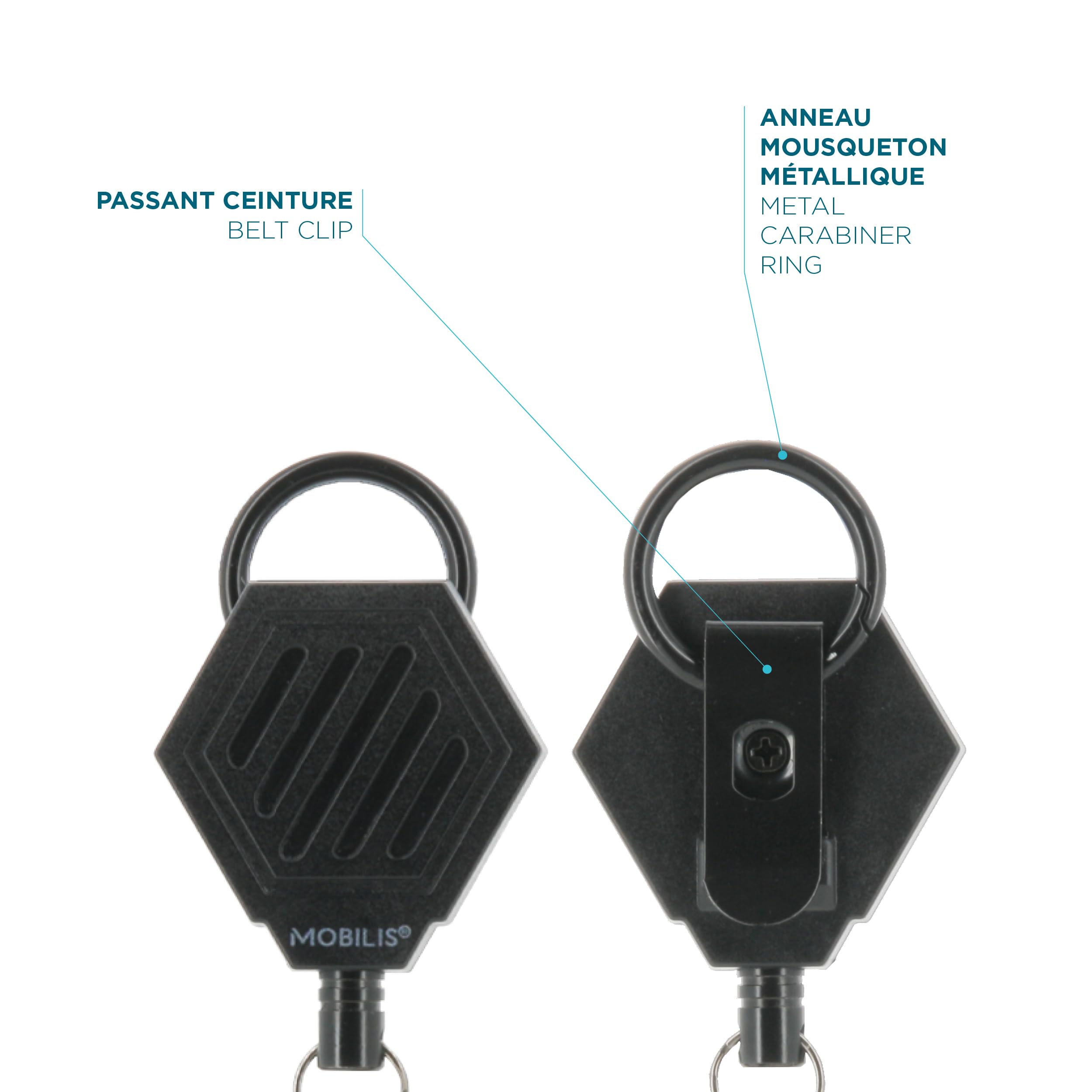 MOBILIS Dérouleur rétractable automatique pour smartphone/HHD 001392 80 cm