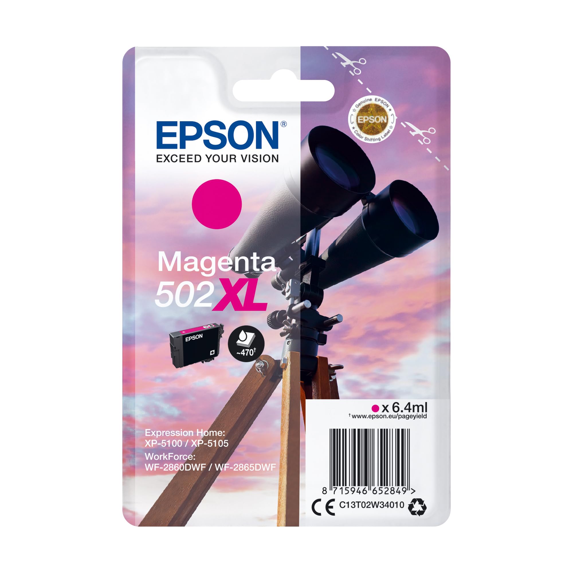 EPSON 1LB Singlepack Magenta 502XL Ink