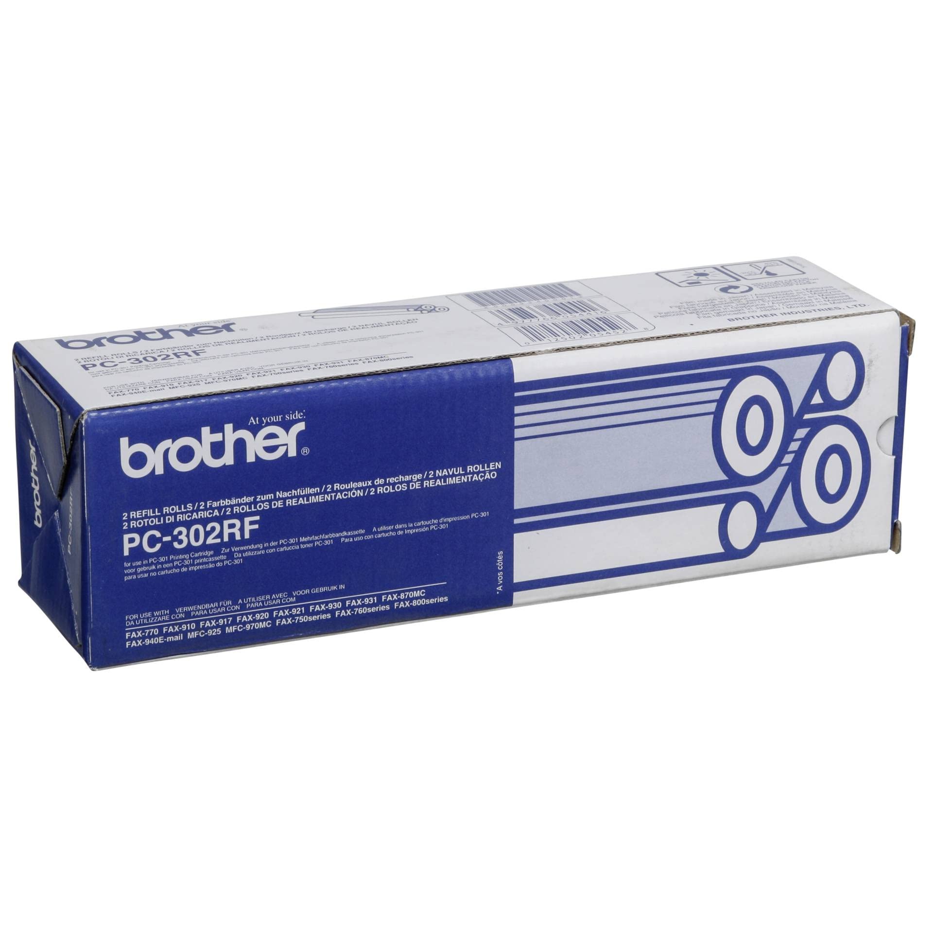 BROTHER PC-302RF rouleau de transfert noir 235 pages refill pack de 2