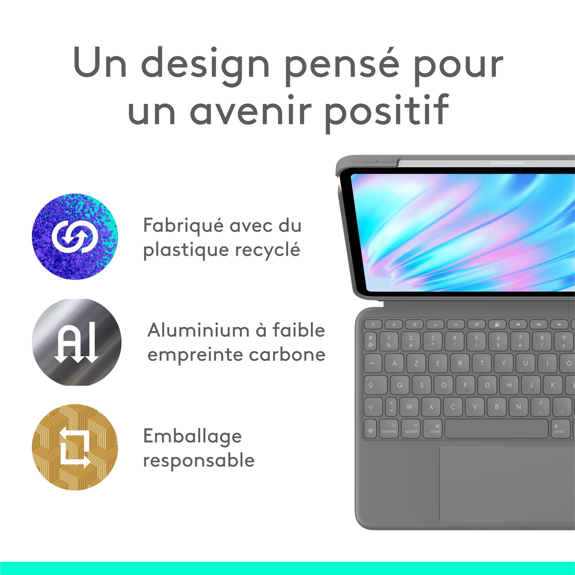 LOGITECH Combo Touch iPad Air 11p M2 OXFORD GREY (FRA)