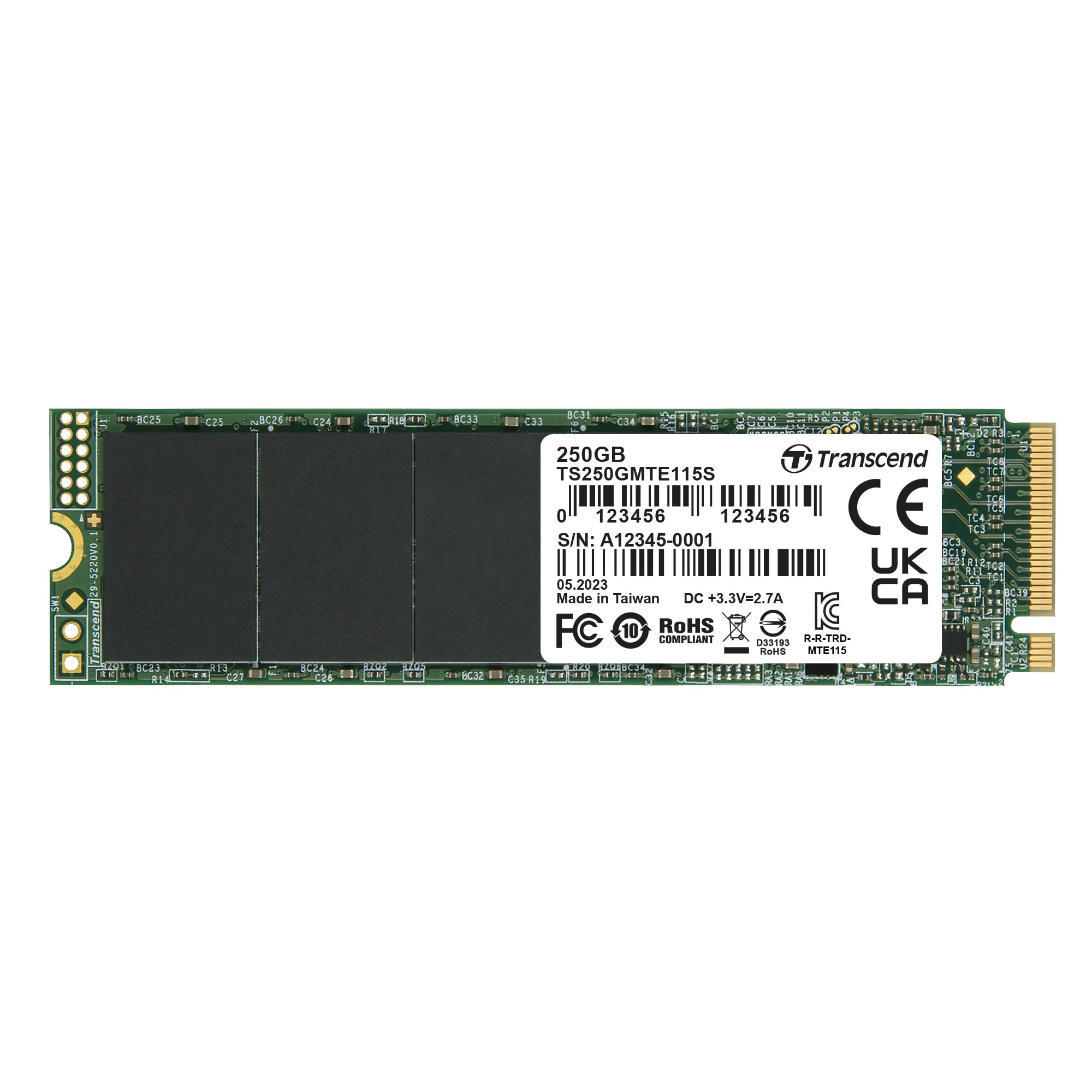 TRANSCEND 250o SSD internal M.2 2280 PCIe Gen3x4 NVMe TLC DRAM-less