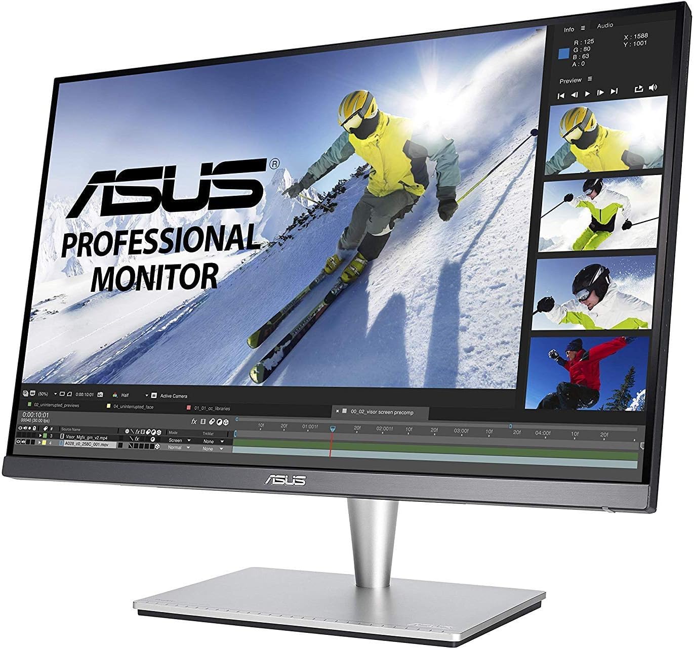 ASUS PA24AC 24.1pcs Moniteur graphisme ProArt WLED IPS 16:10 5ms 60Hz 1920x1200 HDR400 Jusquà 400cd m2 Audio2x2W HDMI DP G.3ans