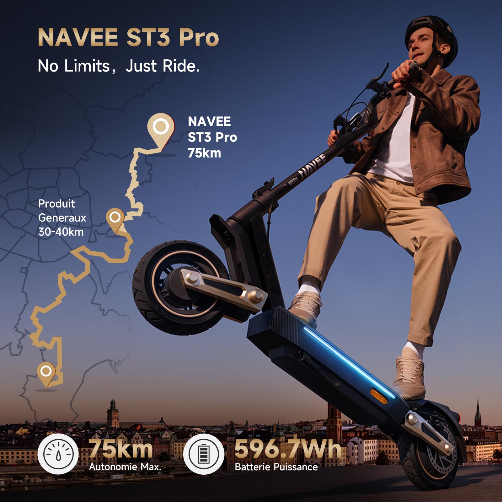 Trottinette Électrique Navee SNAVST3PRO Noir 25 km/h