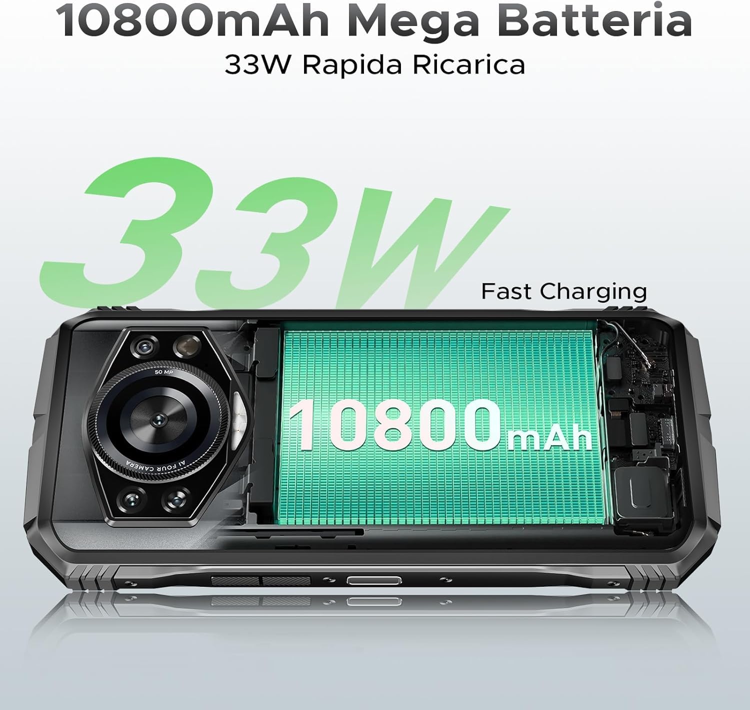 Doogee S Cyber Pro (NFC - 6.6'' - 512 Go, 12 Go RAM - 10 800 mAh) Argent