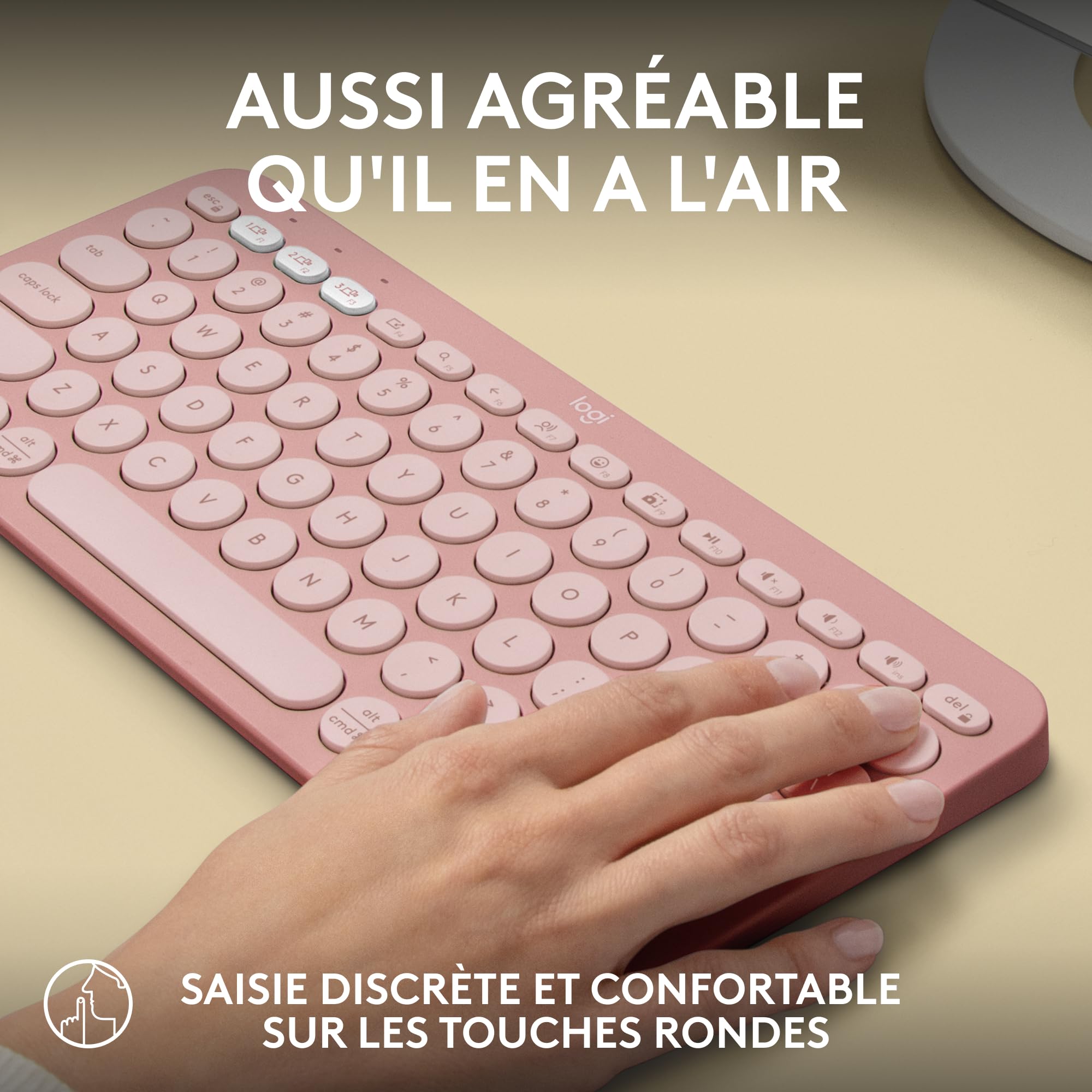 LOGITECH Pebble Keys 2 K380s - TONAL ROSE - (FRA) - BT - N/A - CENTRAL-419 - UNIVERSAL
