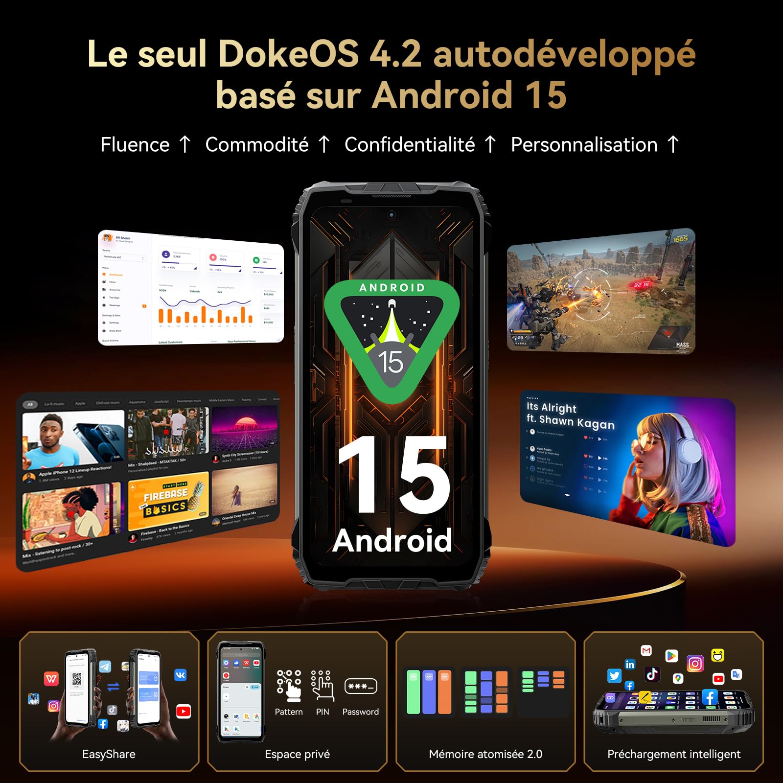 Blackview XPLORE 2 SATELLITE (5G - NFC - Écran 6.73'' - 256 Go, 12 Go RAM - 20 000 mAh) Noir