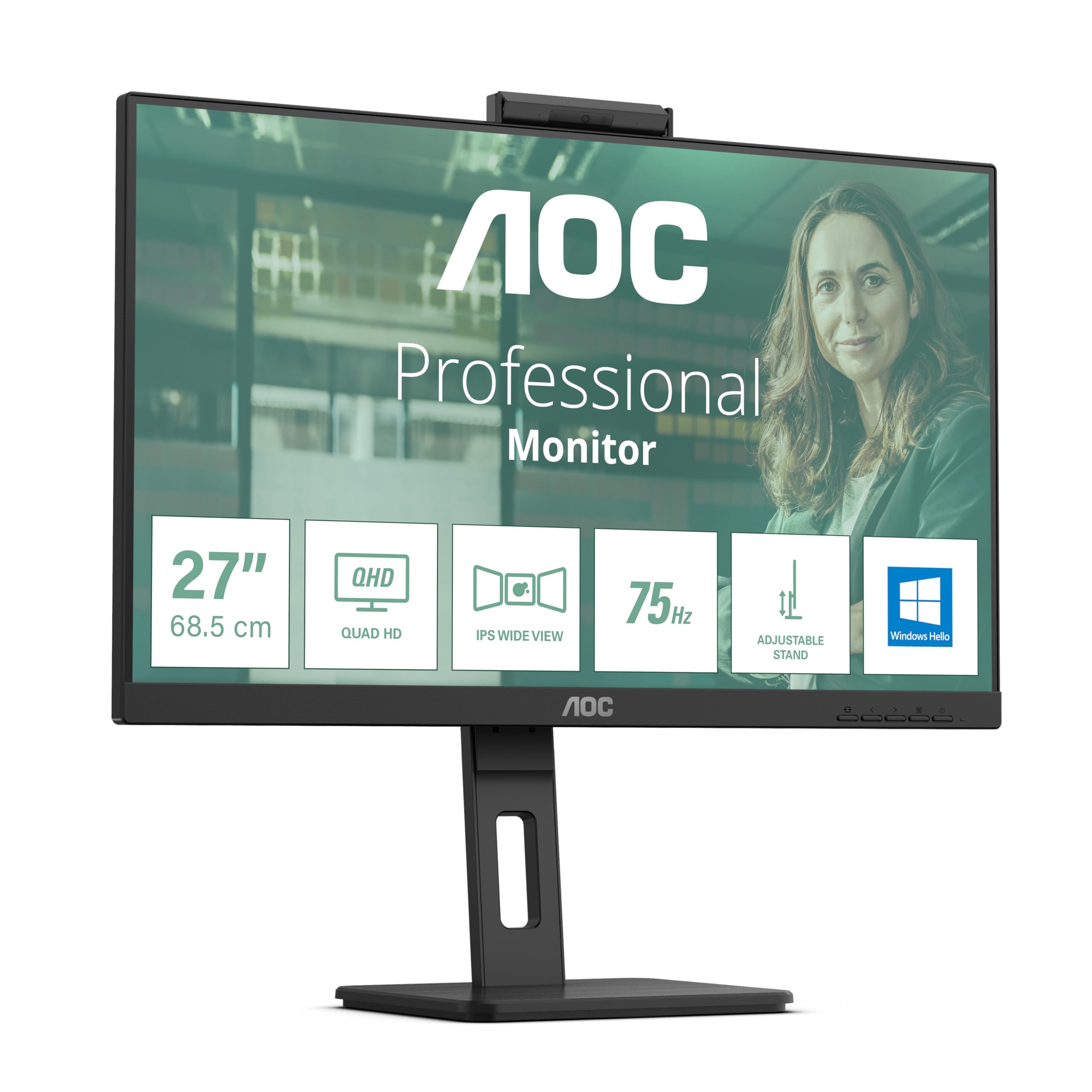 AOC Q27P3CW 27p IPS TFT 2560x1440 HDMI DP USB Black