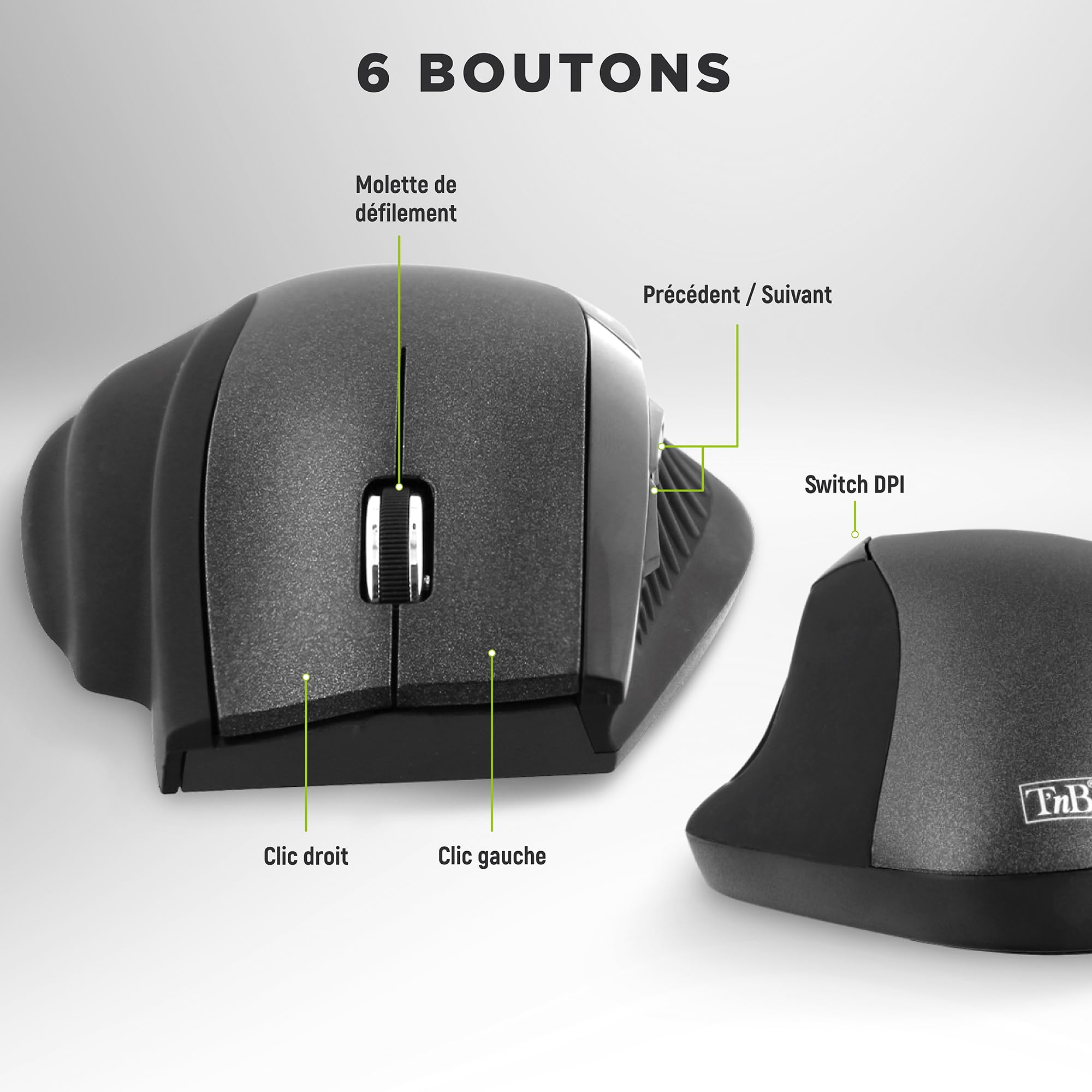 TNB ERGO Line Ergonomic Wireless Mouse Optimized Design For Comfortable Use