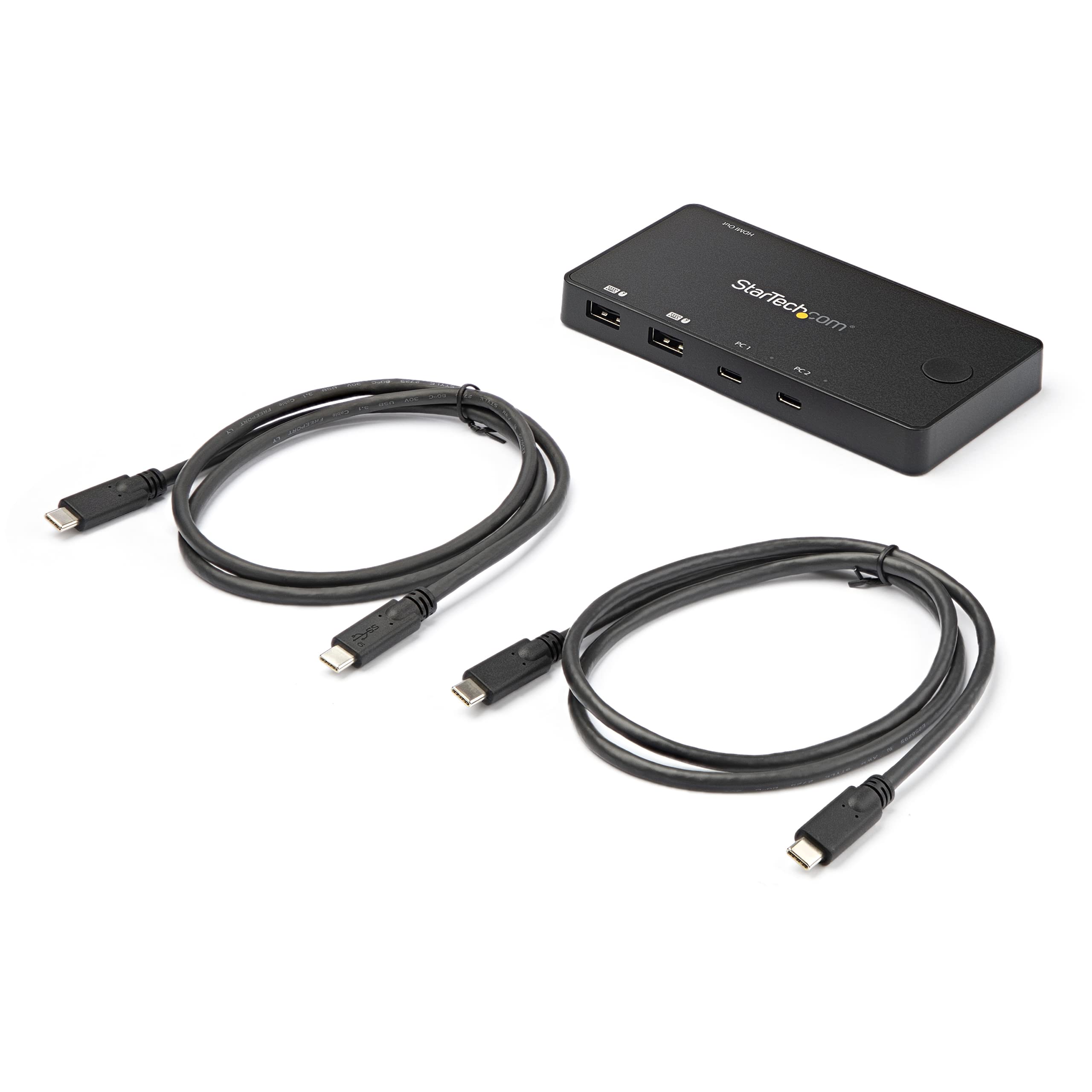 2 Port USB C KVM Switch 4K HDMI w/Cables
