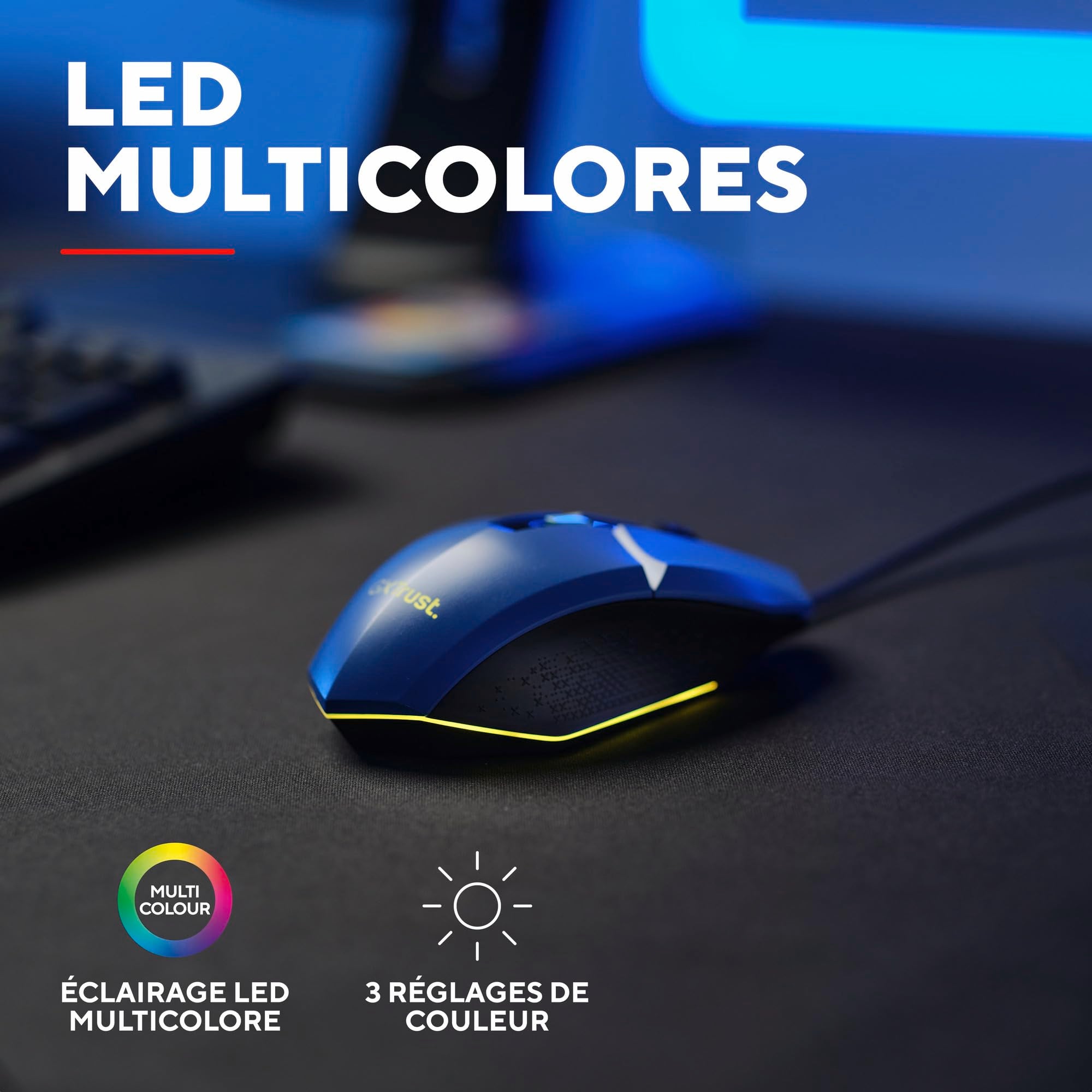 TRUST Souris gaming filaire FELOX rétroéclairée - Bleue