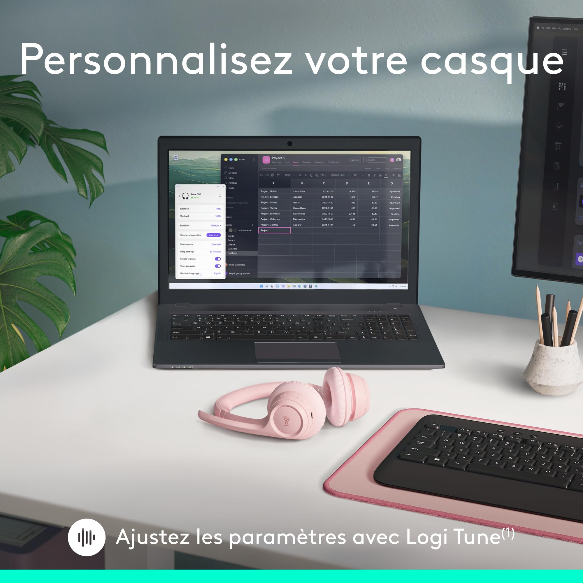 LOGITECH Zone 300 - ROSE - EMEA28-935