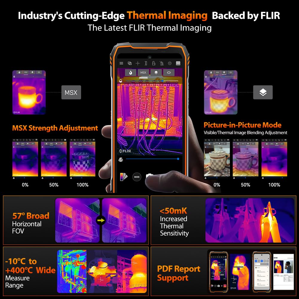Blackview Xplore 1 Pro (NFC - Caméra à image thermique - 6.78'' - 256 Go, 12 Go RAM - 20000mAh) Orange