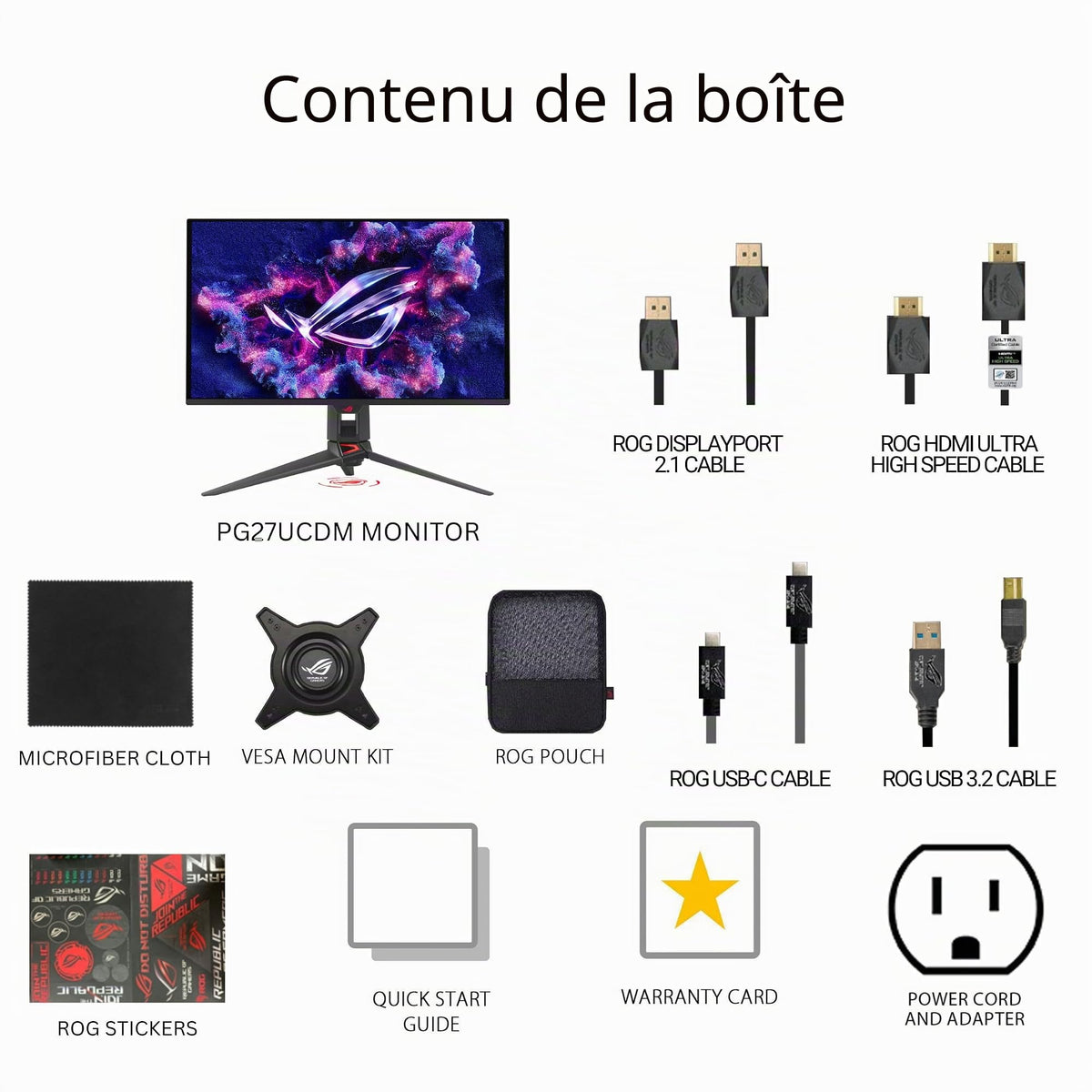 "ASUS ROG Swift OLED PG27UCDM écran plat de PC 67,3 cm (26.5"") 3840 x 2160 pixels 4K Ultra HD QD-OLED Noir"