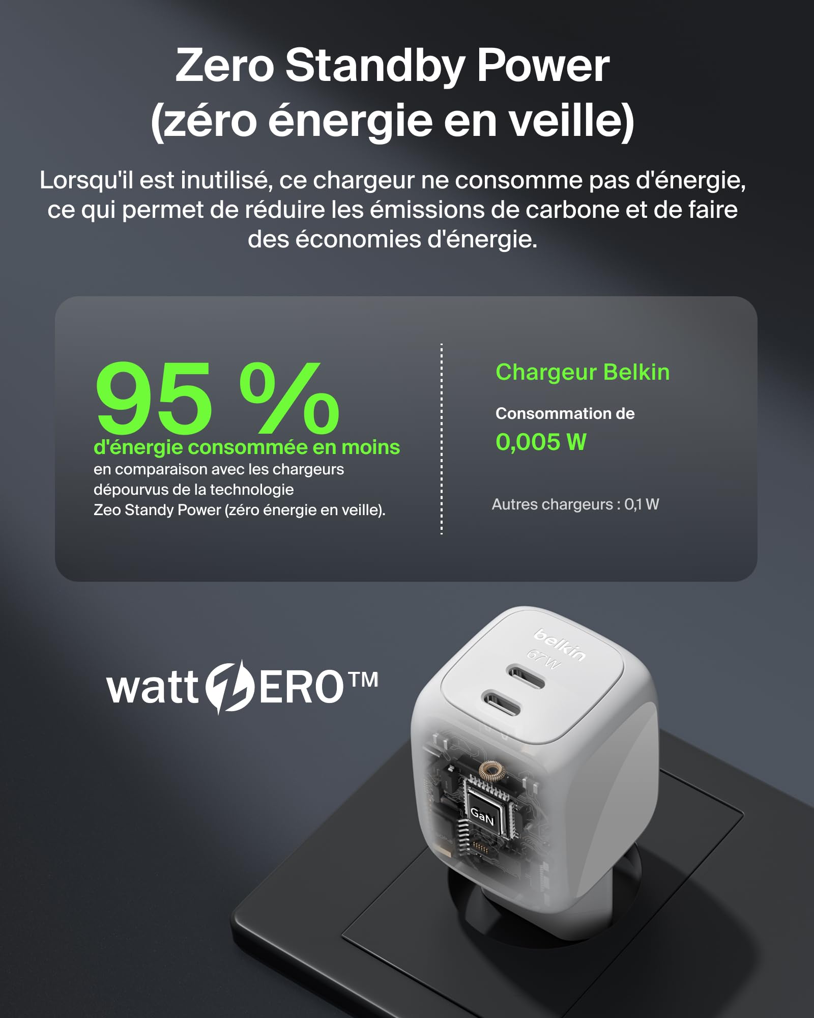 BELKIN BoostCharge 67W Dual USB-C PD Wall Charger with PPS WHT