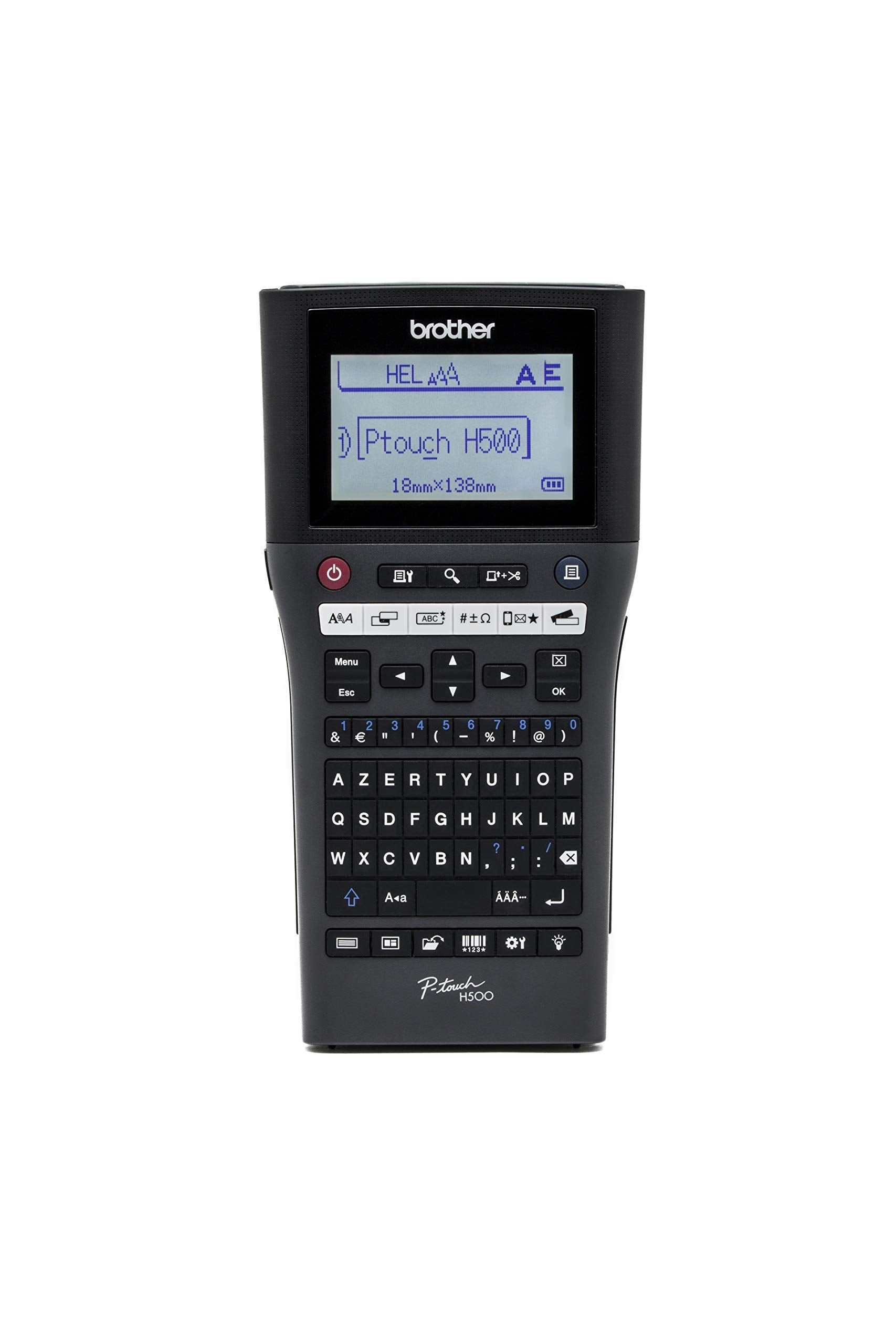 BROTHER PTH500YP Etiqueteuse portable et connectable avec clavier AZERTY. jusqu a 7 lignesd impression. 30mm/sec.