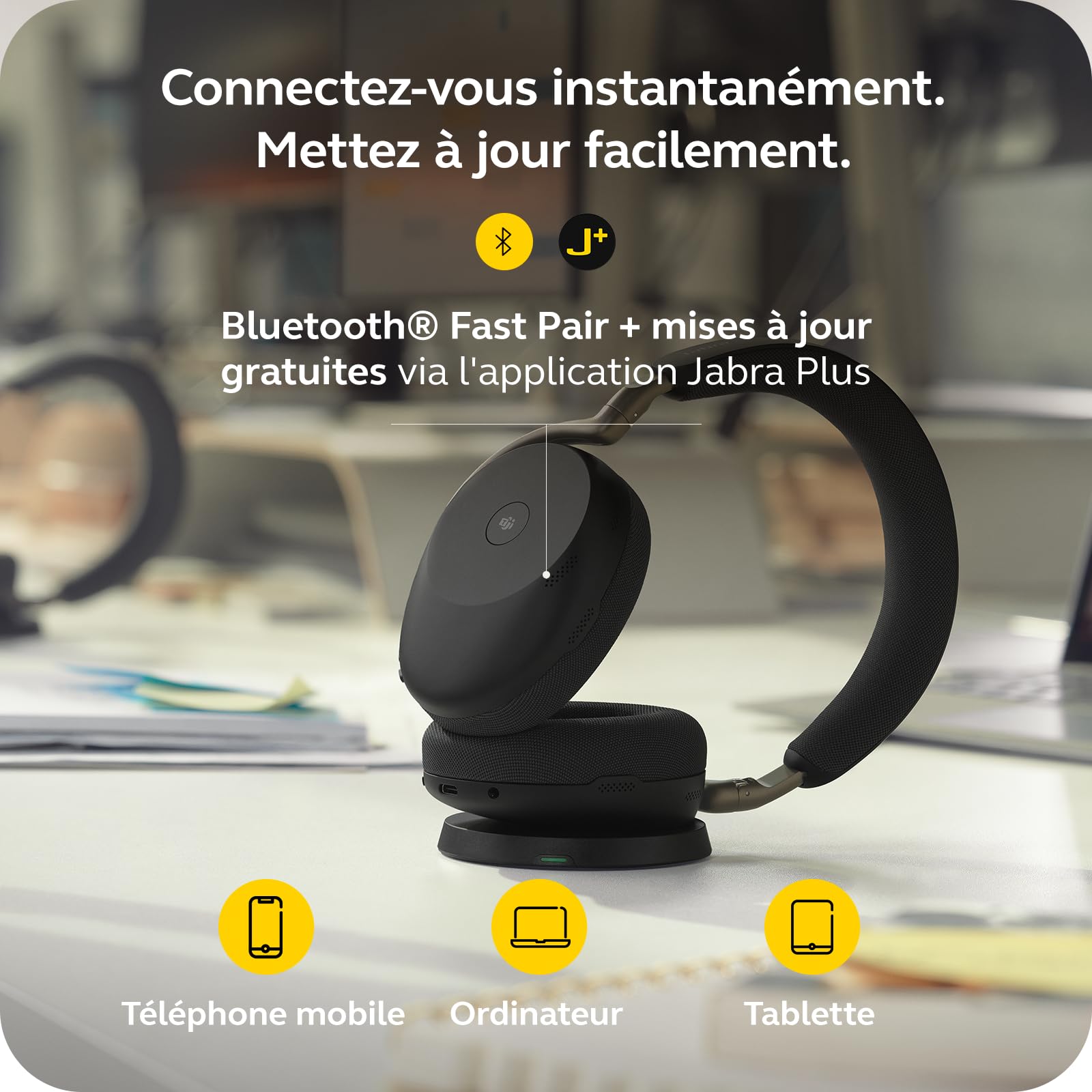 Jabra Evolve3 85 MS Link 390 USB-A Bla