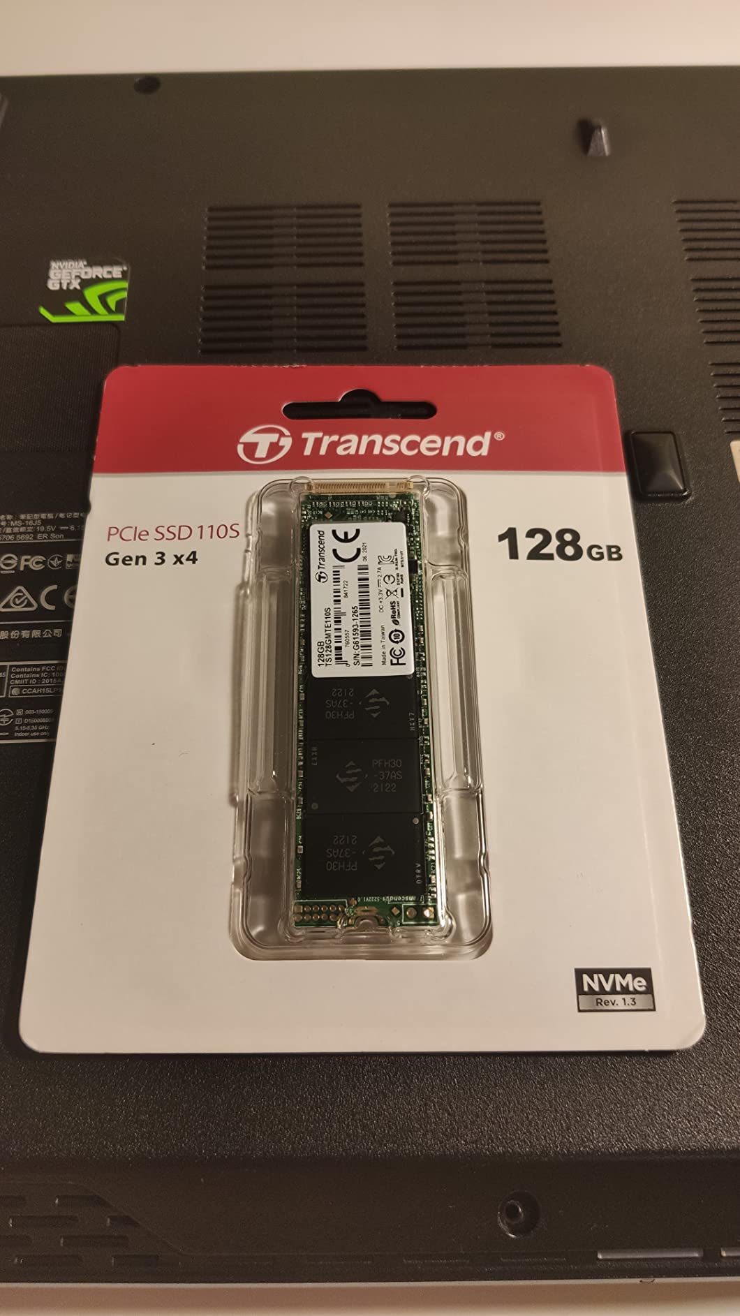 TRANSCEND 128Go M.2 2280PCIe Gen3x4 puce 3D TLC sans DRAM