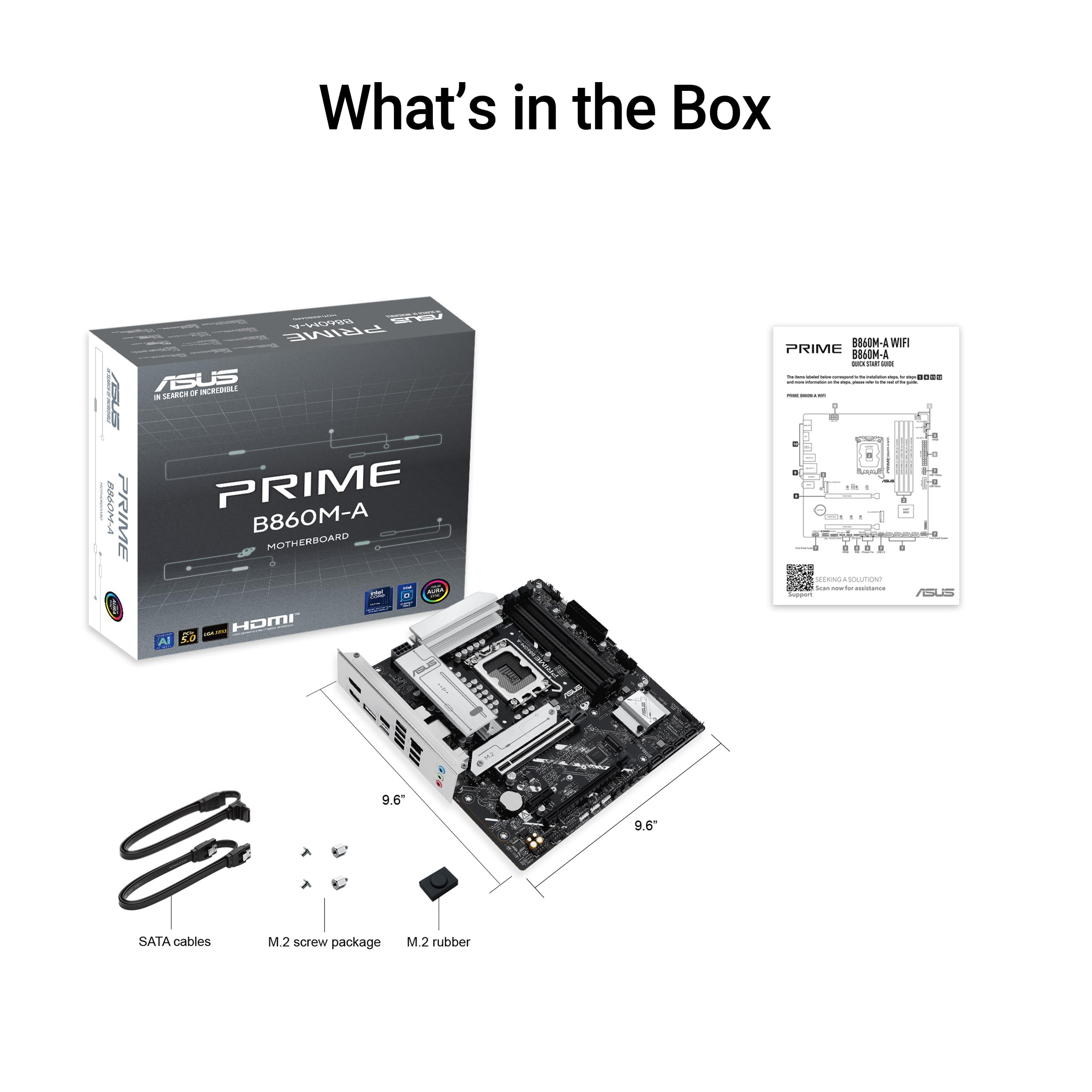 ASUS PRIME B860M-A-CSM LGA1851 DDR5 micro ATX MB 1xHDMI 2xDP 2xM.2 4xSATA