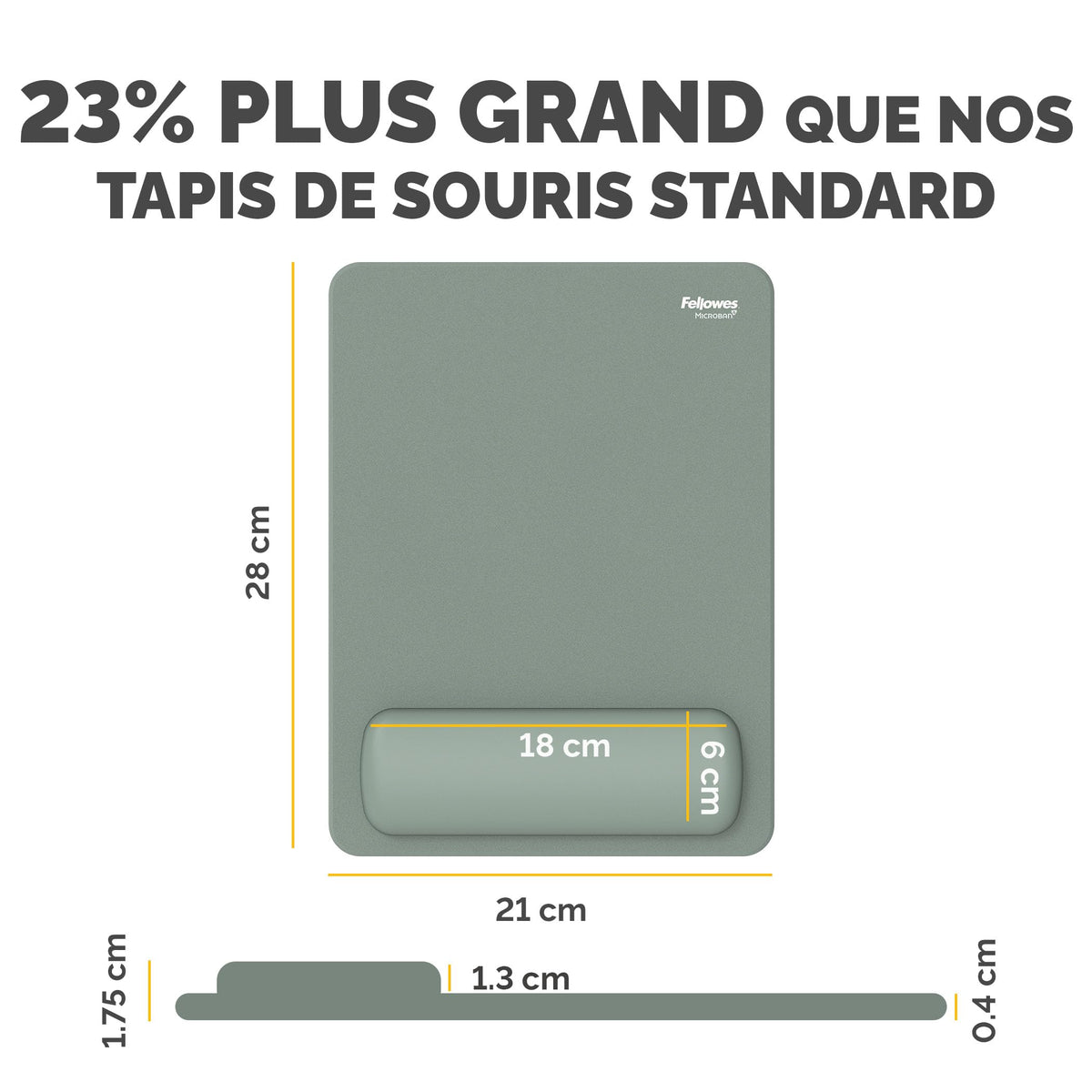 FELLOWES Tapis souris repose-poignets XL Breyta Sauge