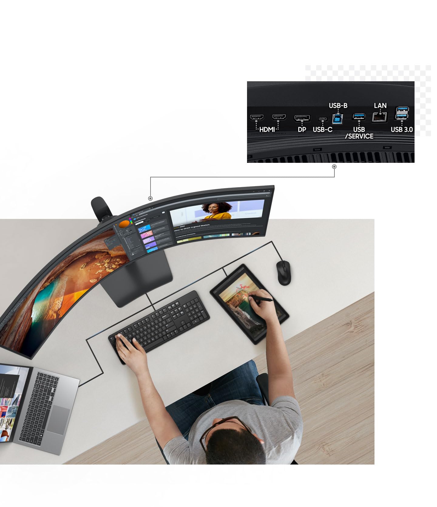 "Samsung S95UC écran plat de PC 124,5 cm (49"") 5120 x 1440 pixels Dual QHD LCD Noir"