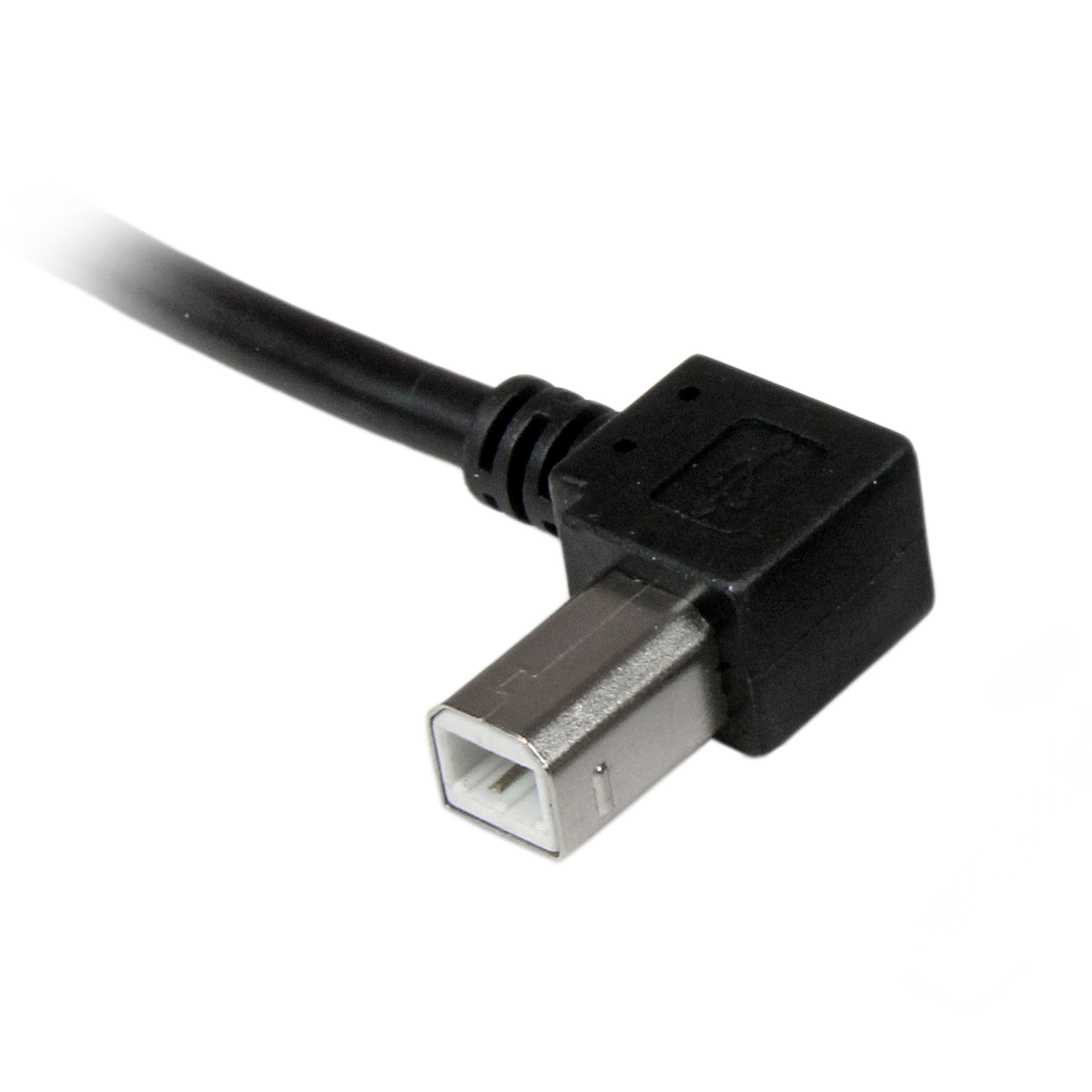 2m USB 2.0 A to Left Angle B Cable M/M