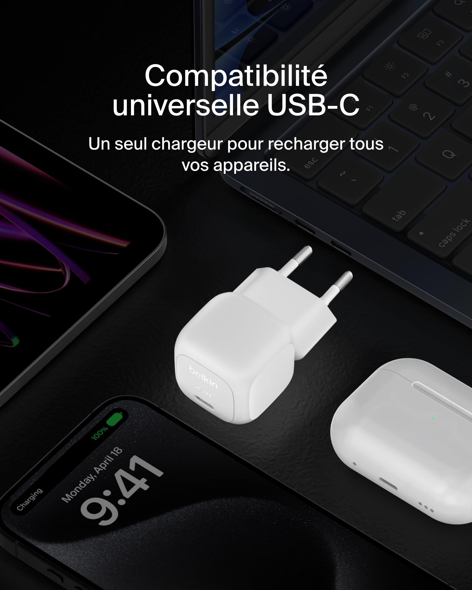BELKIN 20W USB PD Wall Charger with PPS WHT