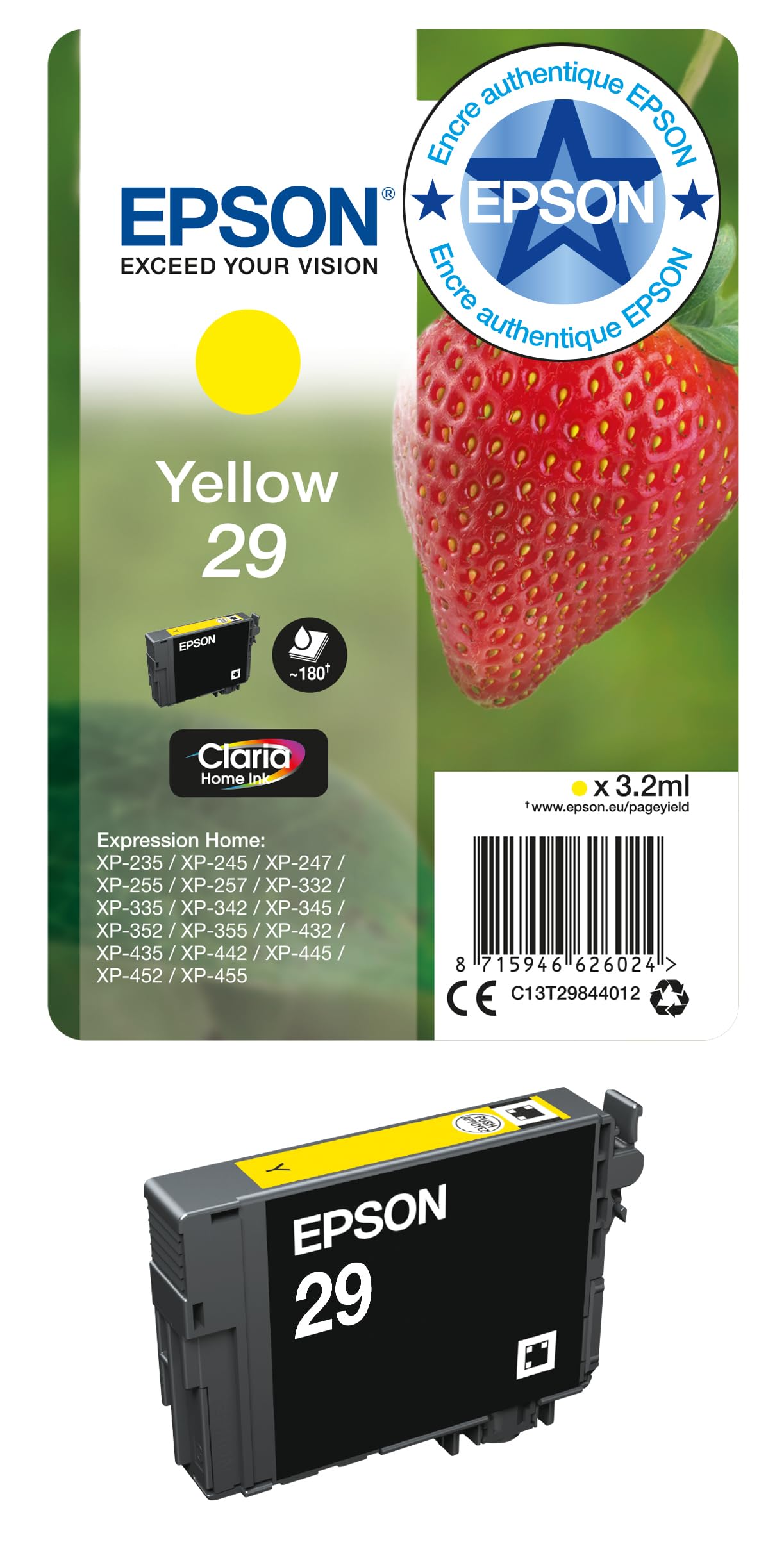 EPSON 4LB Cartridge Fraise - Ink Claria Home Yellow w/s