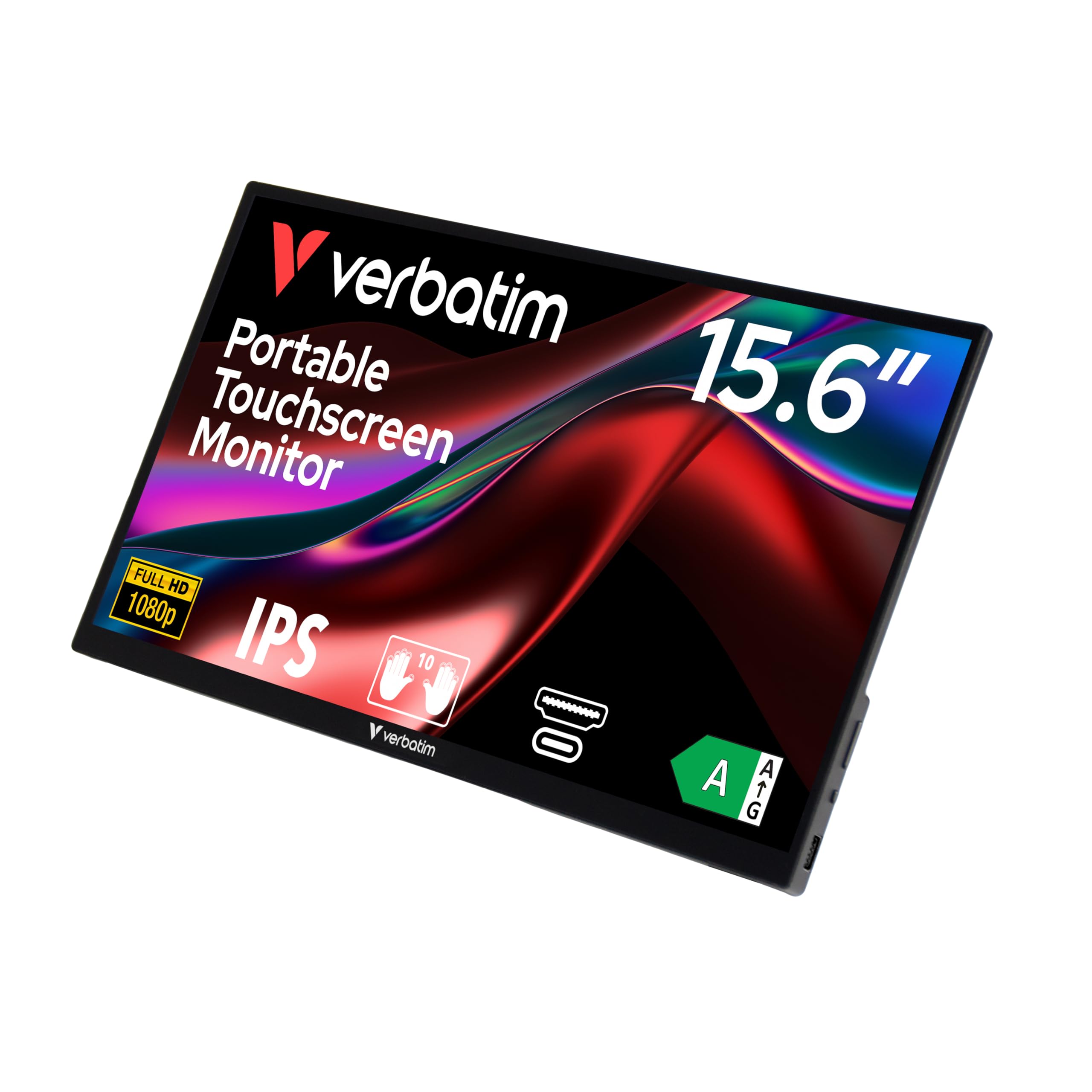 VERBATIM PMT-15 PORTABLE TOUCHSCREEN MONITOR 15.6p FULL HD 1080P METAL HOUSING WCF (P)