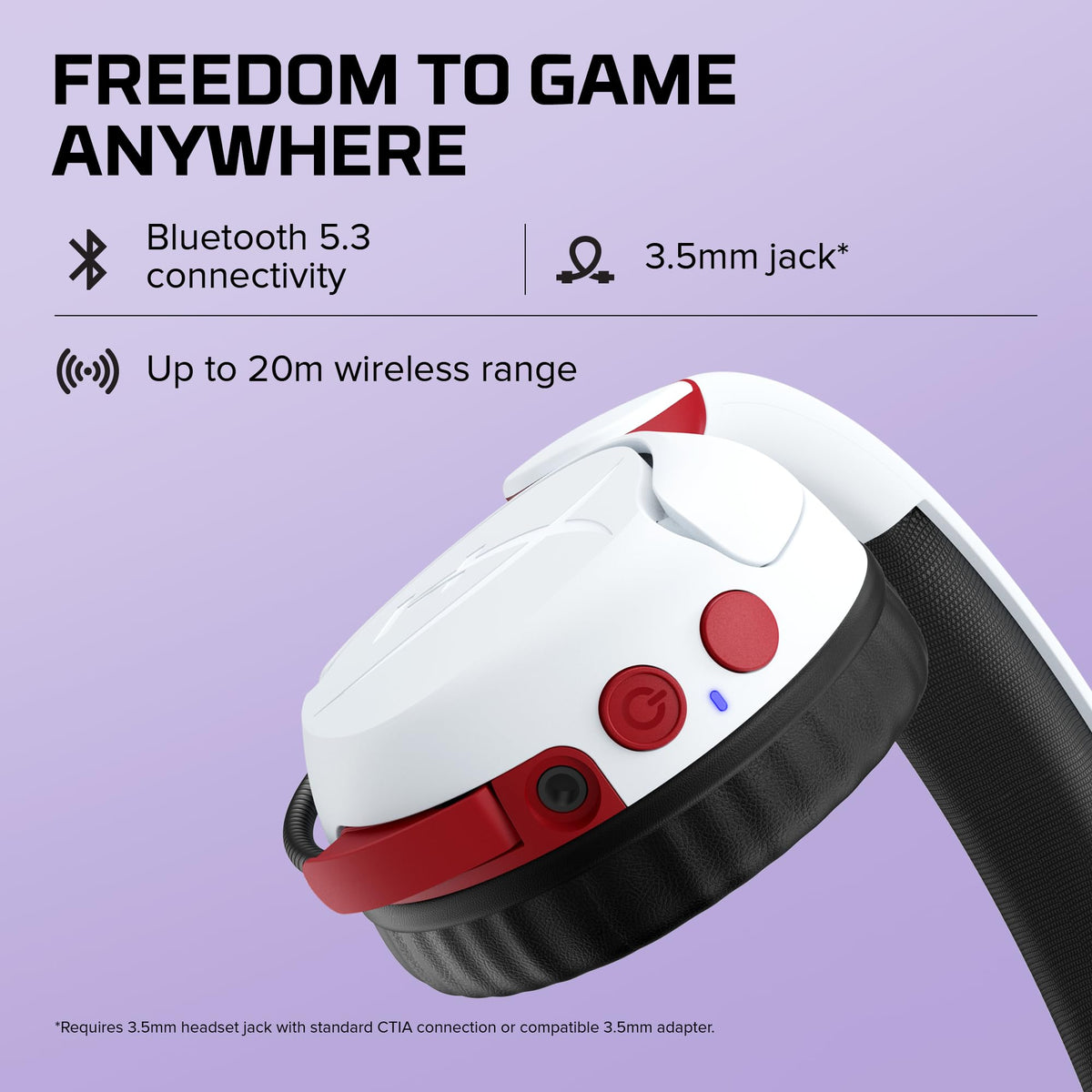 Casque sans fil HyperX Cloud Mini avec microphone, blanc