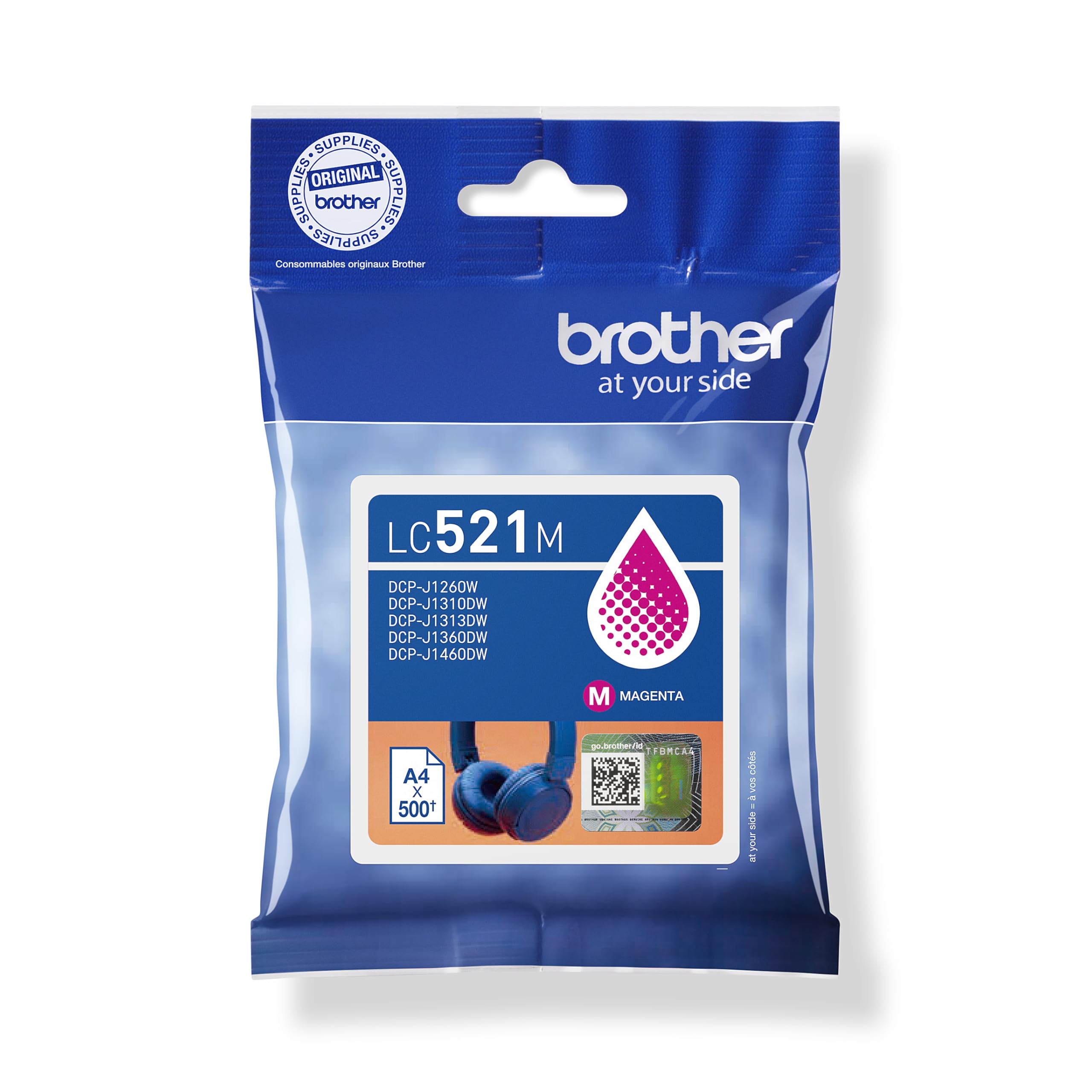 BROTHER Magenta ink cartridge yield up to 500 pages