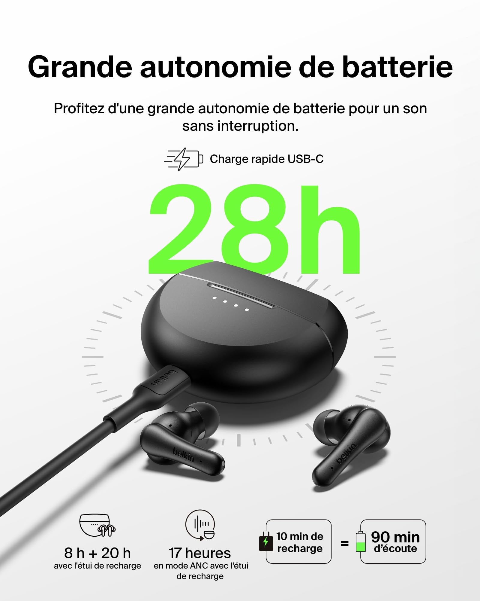 BELKIN Soundform Rhythm ANC True Wireless Earbuds