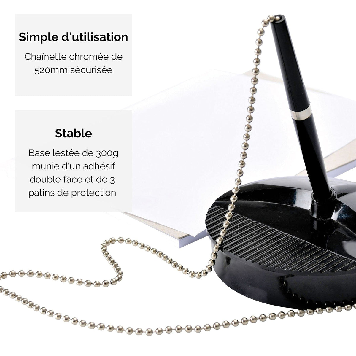 FELLOWES Stylo sur socle Microban antibacterien Noir
