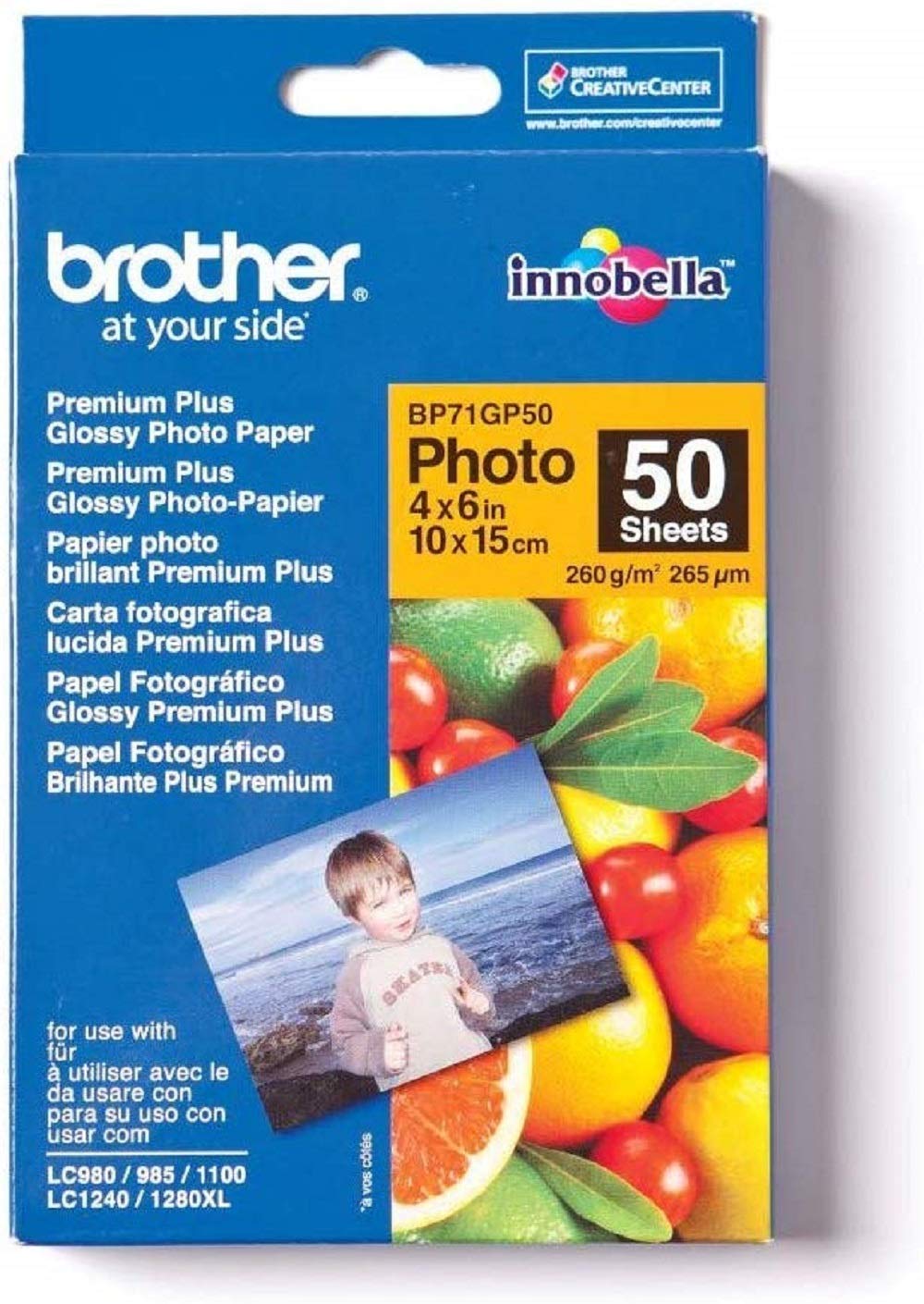 BROTHER brillant photo  papier blanc 100x150mm 50 feuilles
