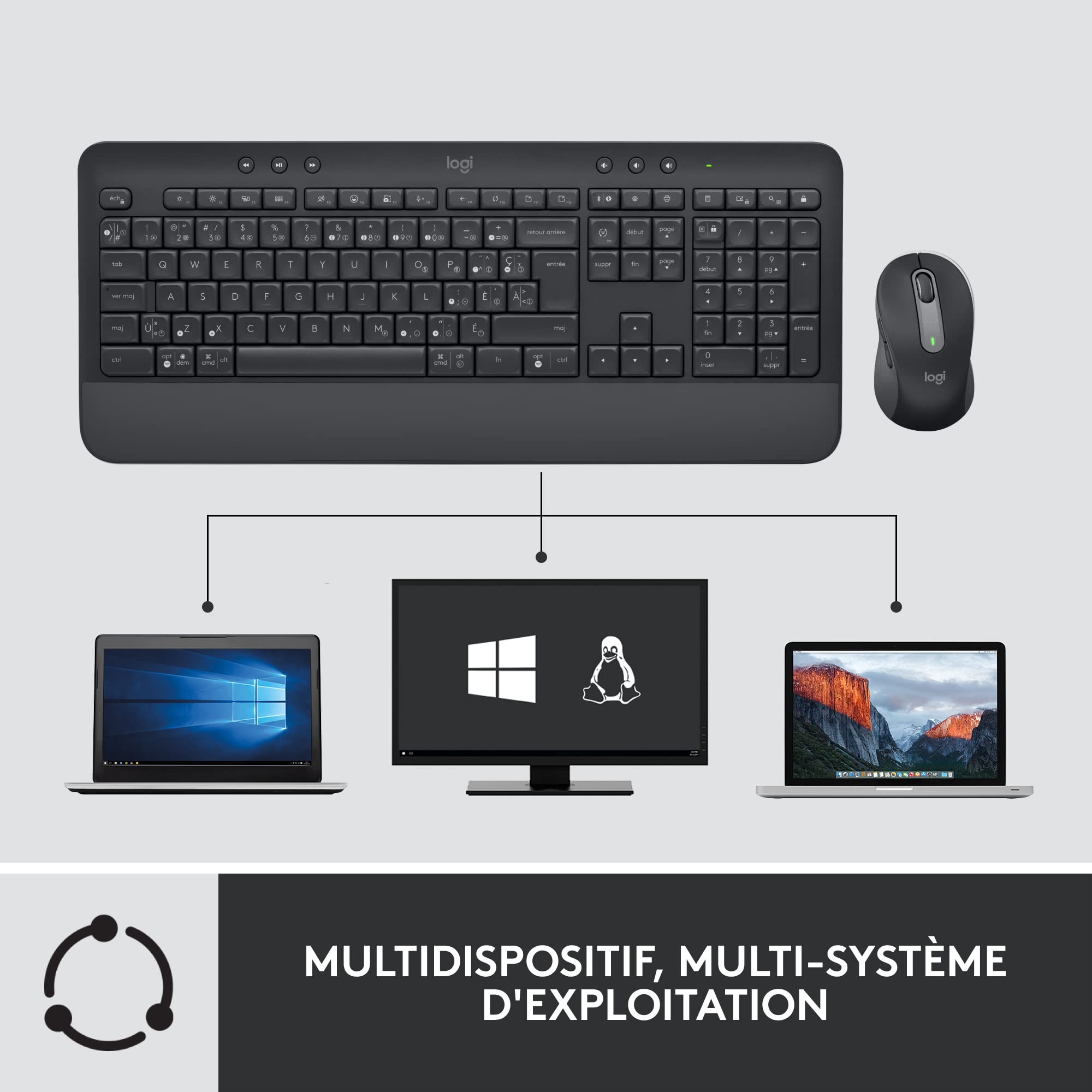 LOGITECH Signature MK650 Combo for Business - GRAPHITE - (FRA) - CENTRAL
