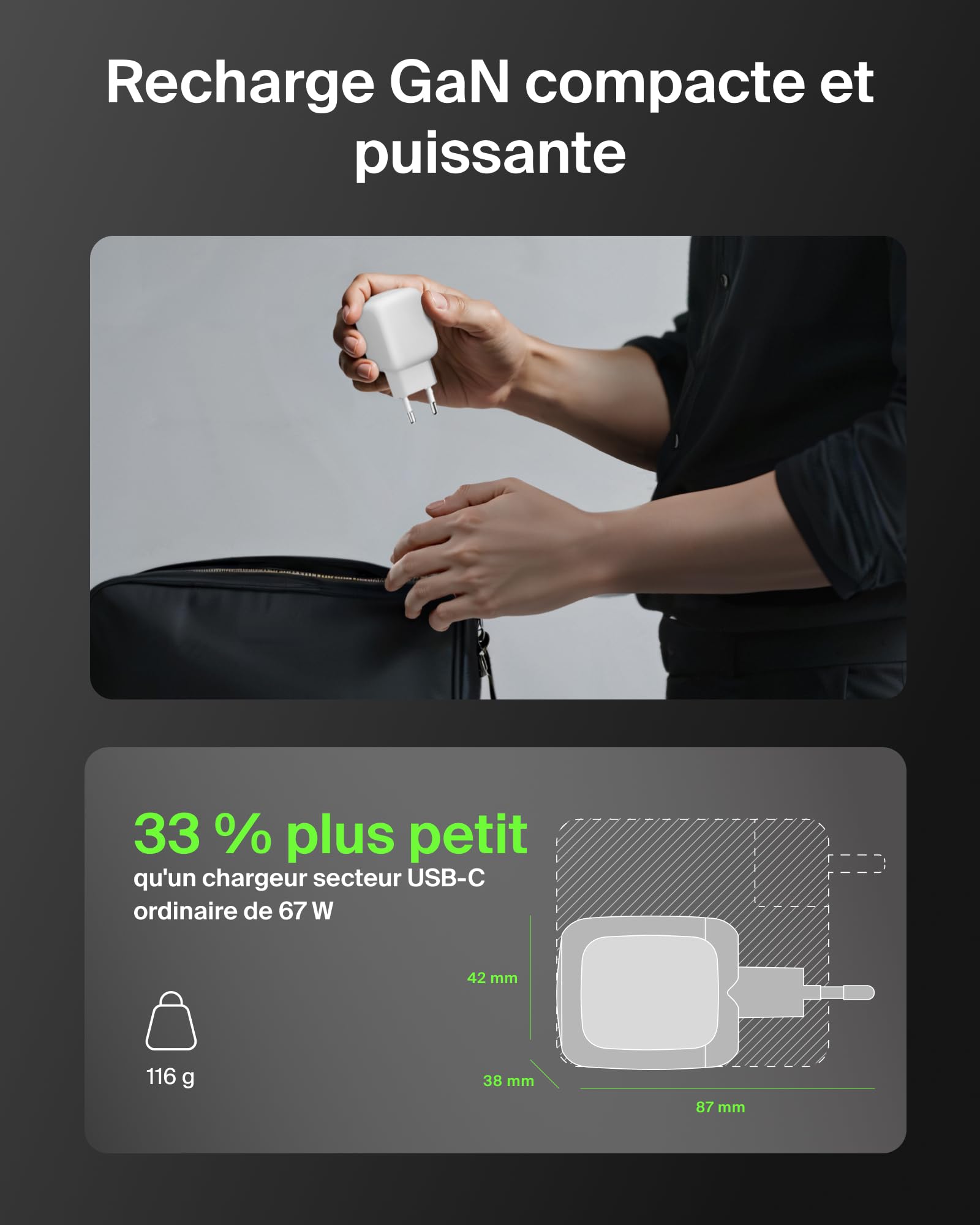 BELKIN BoostCharge 67W Dual USB-C PD Wall Charger with PPS WHT with 2m USB-C-C Cable